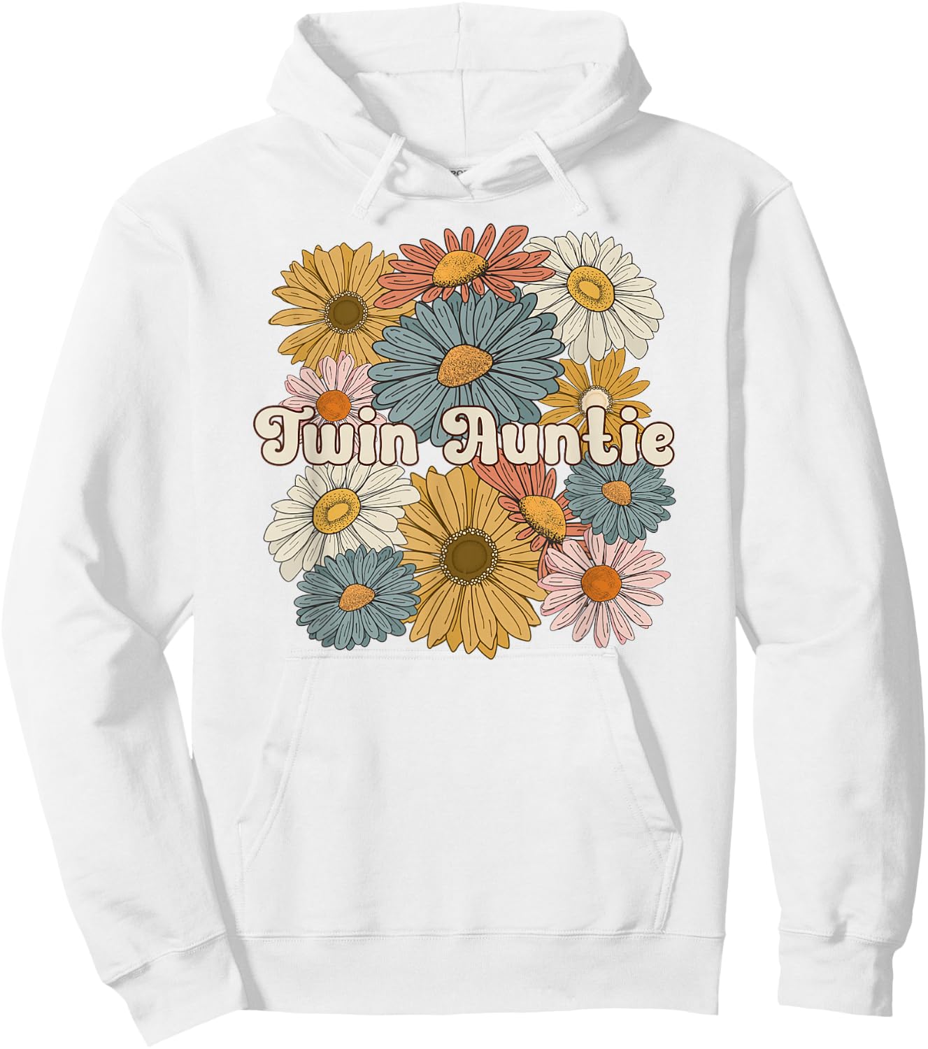 Twin Aunt Flowers Aunt Of Twins Twin Auntie Of Twins Hoodie - Hoodie | White