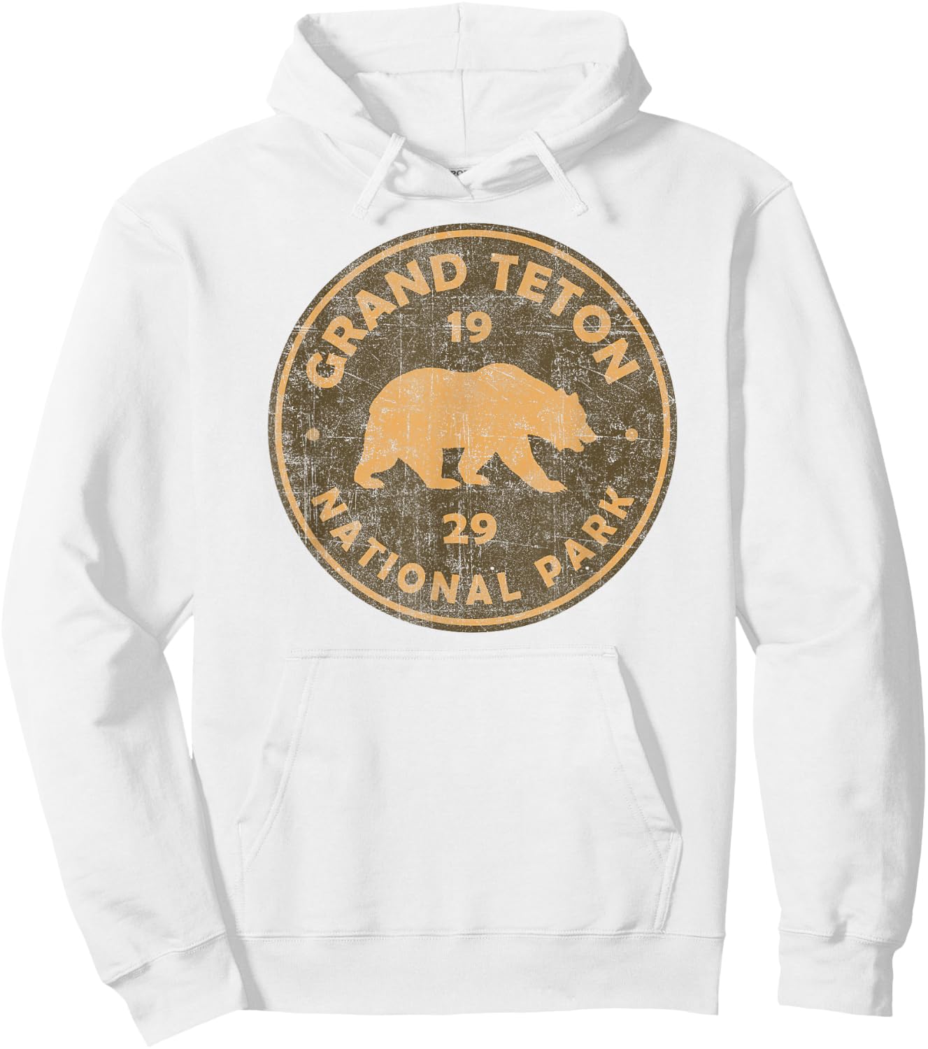 Retro Grand Teton National Park Wyoming Souvenir Hiking Hoodie - Hoodie | White