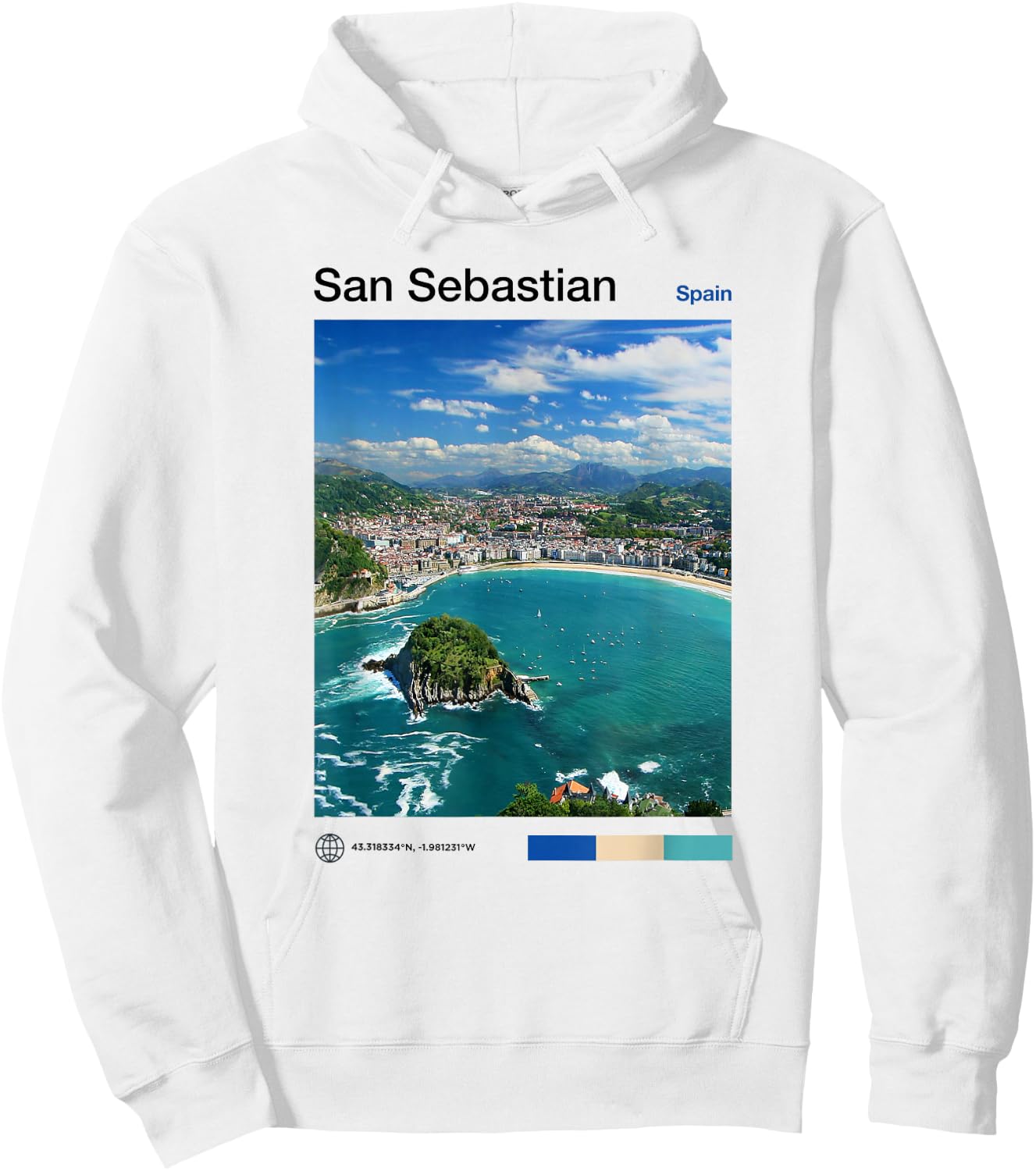 San Sebastian Travel Art - Spanish Souvenir Basque Country Hoodie - Hoodie | White