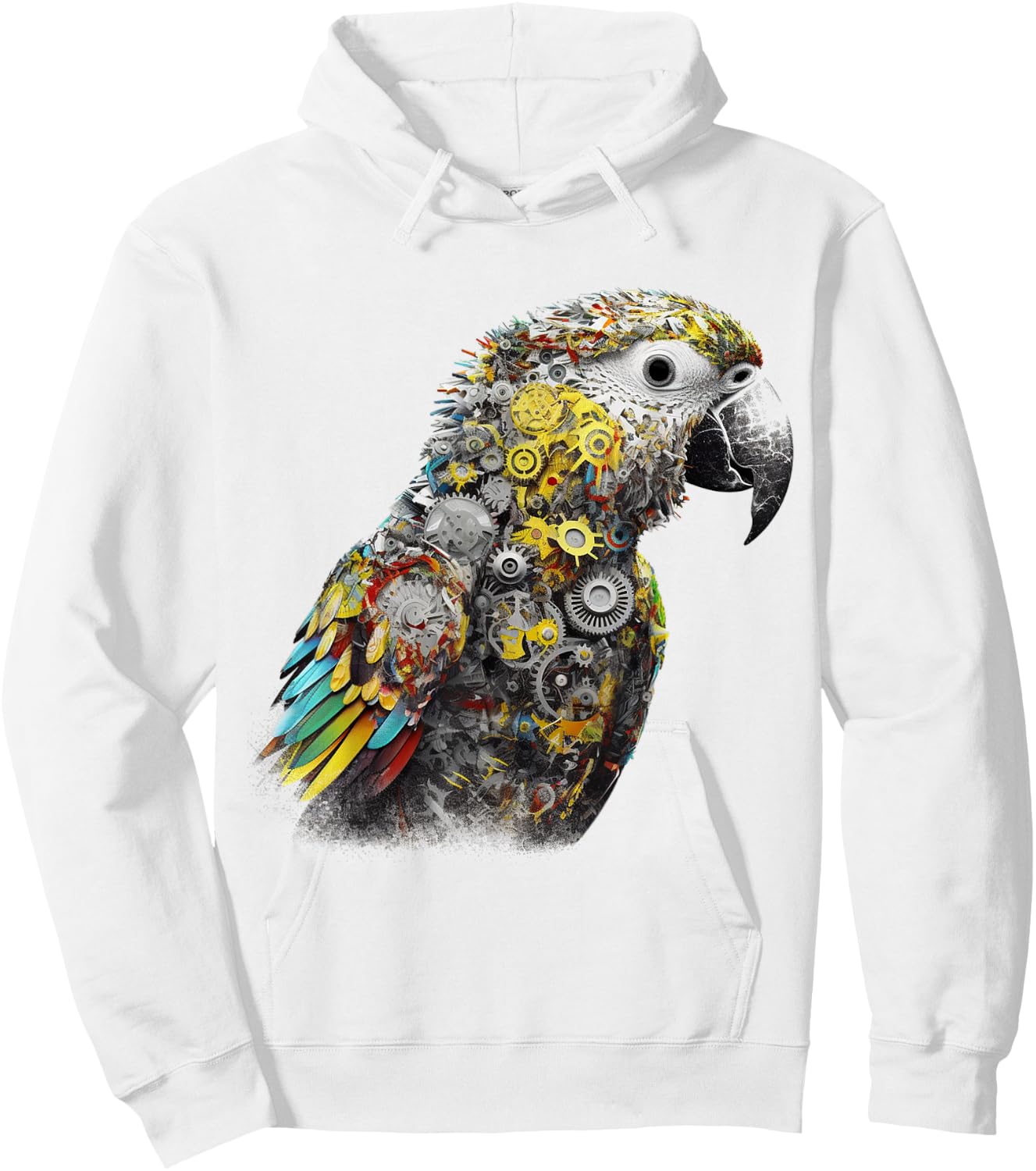 Parrot Animal Robot Fantasy Colourful Bird - Art Parrot Hoodie - Hoodie | White