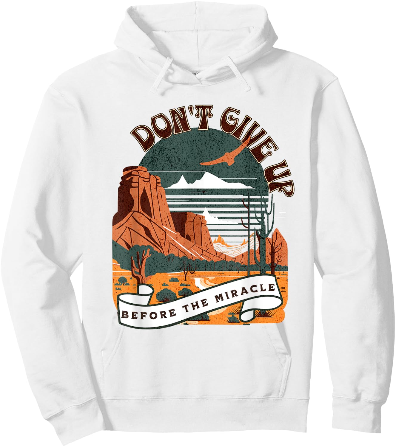 Christian Don't Give Up Before Miracle Women Boho Hoodie - Hoodie | White