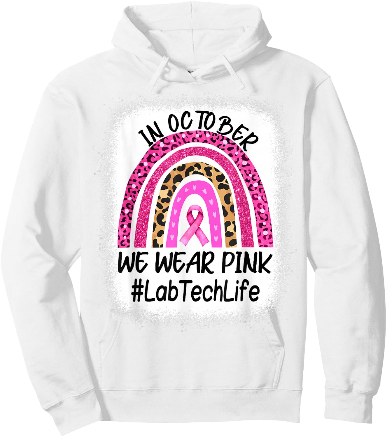 Lab Tech Rainbow Women Breast Cancer Awareness Hoodie - Hoodie | White