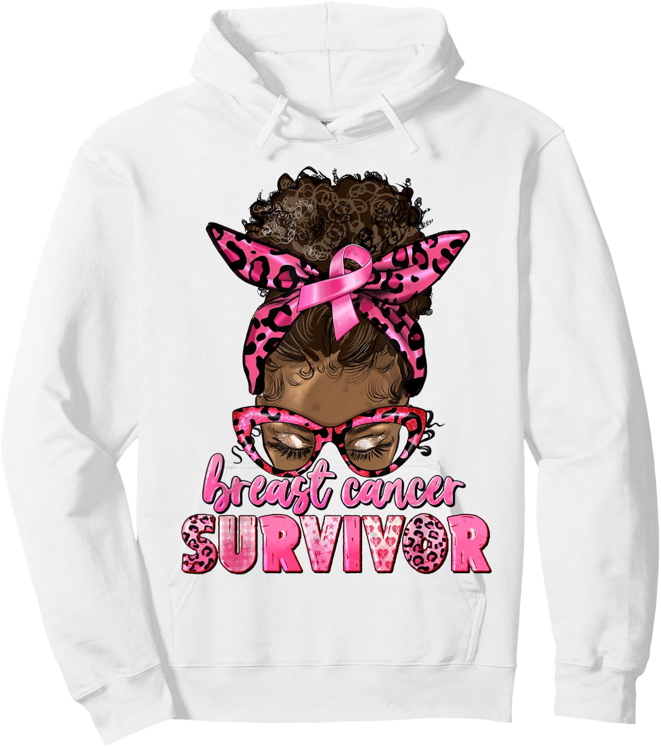 Breast Cancer Awareness Survivor Black Women Melanin Warrior Hoodie - Hoodie | White