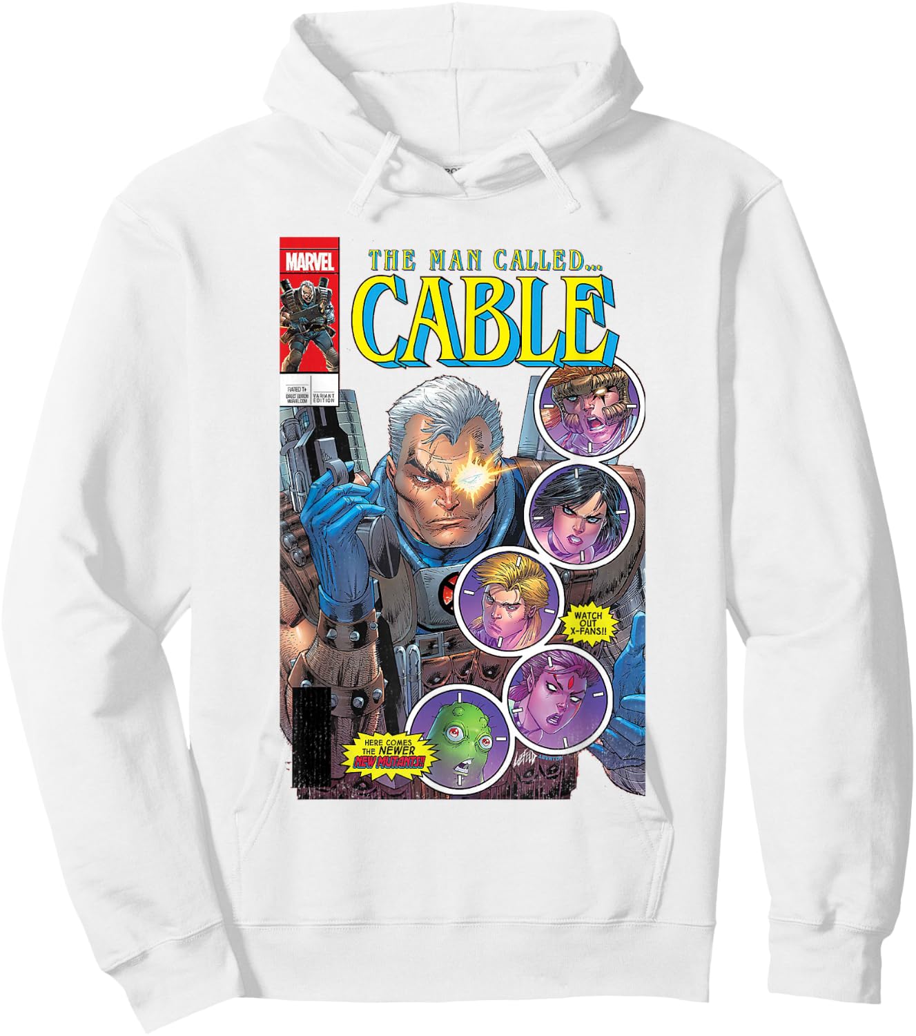 Marvel X-Men The Man Called Cable & Team Comic Cover Hoodie - Hoodie | White