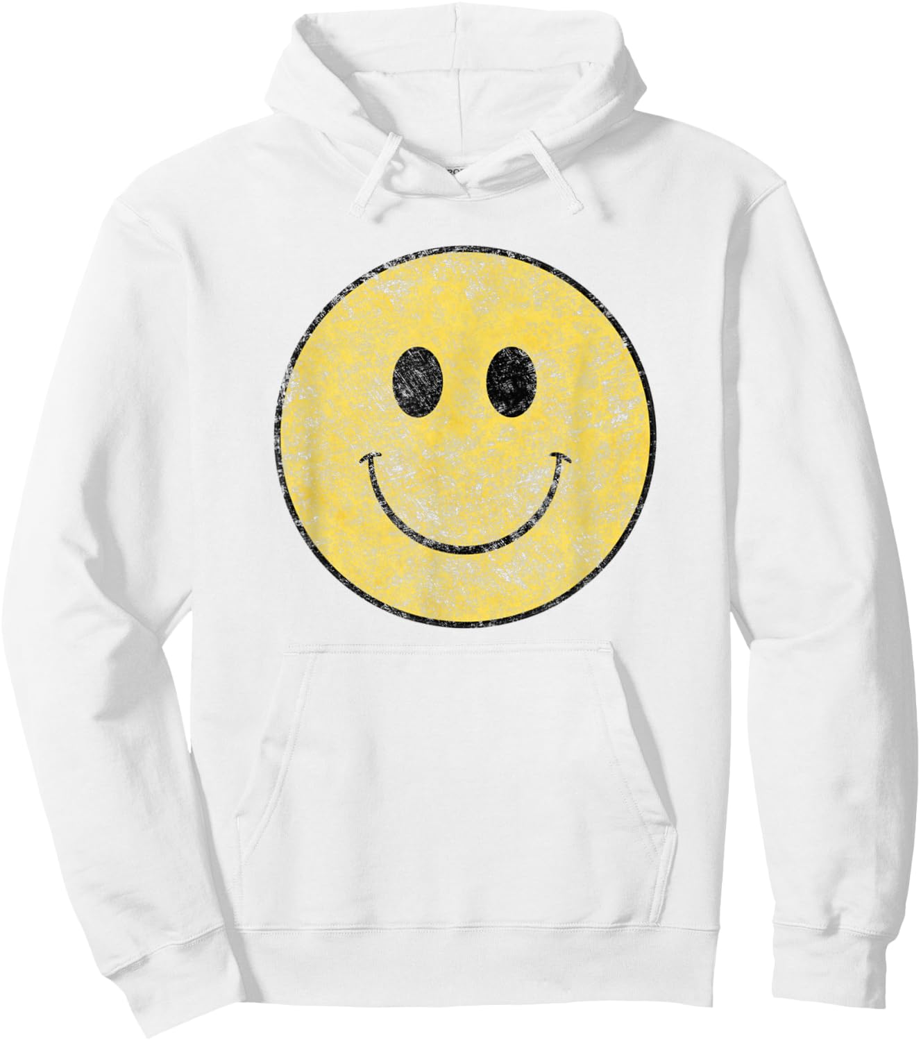 Vintage Smile Happy Face 70's Vibe Hoodie - Hoodie | White