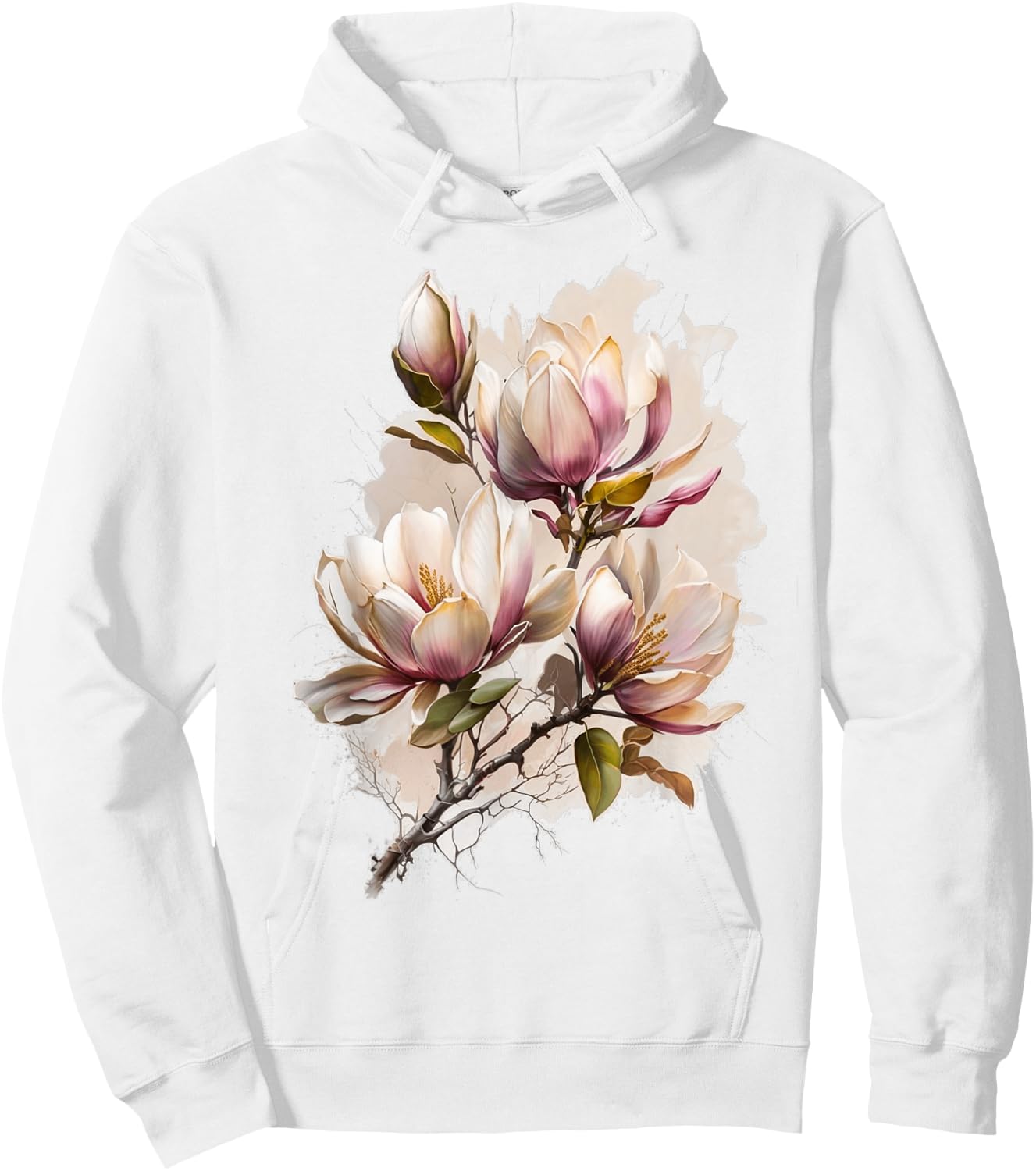 Magnolia Blossom Flower Blooming Floral Spring Summer Women Hoodie - Hoodie | White