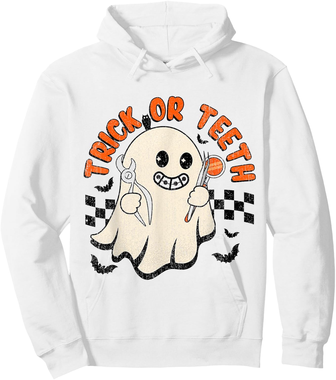 Orthodontist Halloween Trick Or Treat Dentist, Dental Assis Hoodie - Hoodie | White