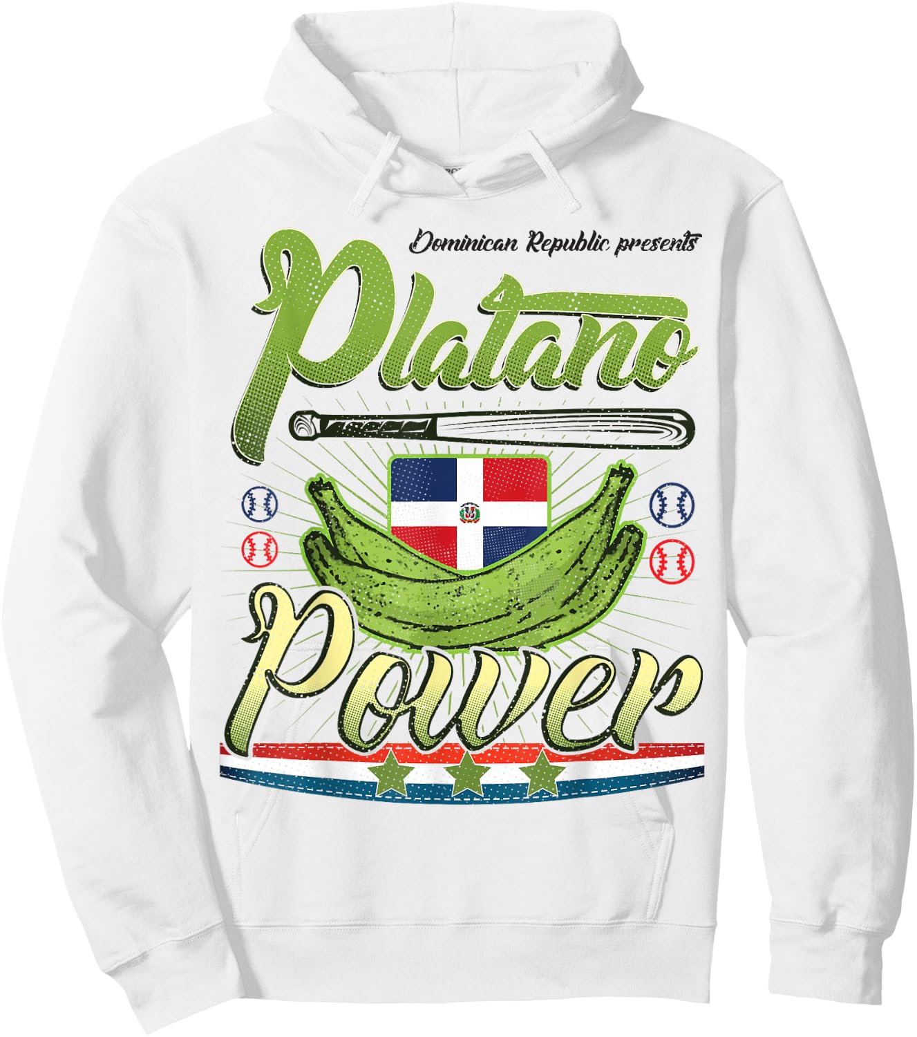 Dominican Republic Flag platano power Hoodie - Hoodie | White