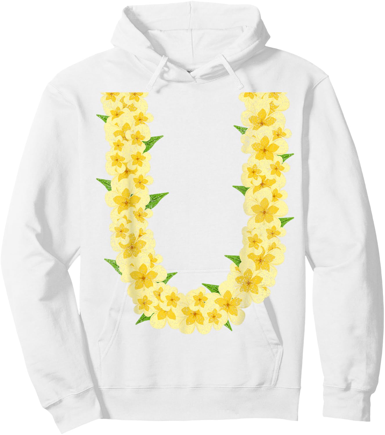 Hawaiian Flower Chain Tropical Summer Vacation Lei Hoodie - Hoodie | White