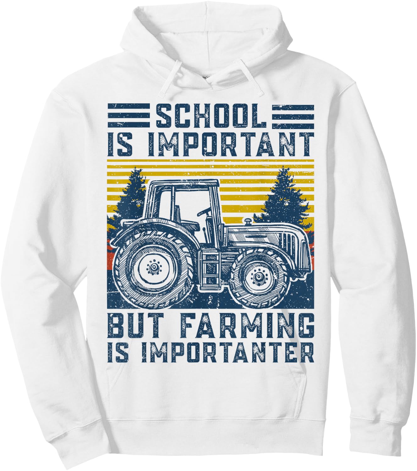 But Farming is Importanter Farmer Tractor Funny Farm Boys Hoodie - Hoodie | White