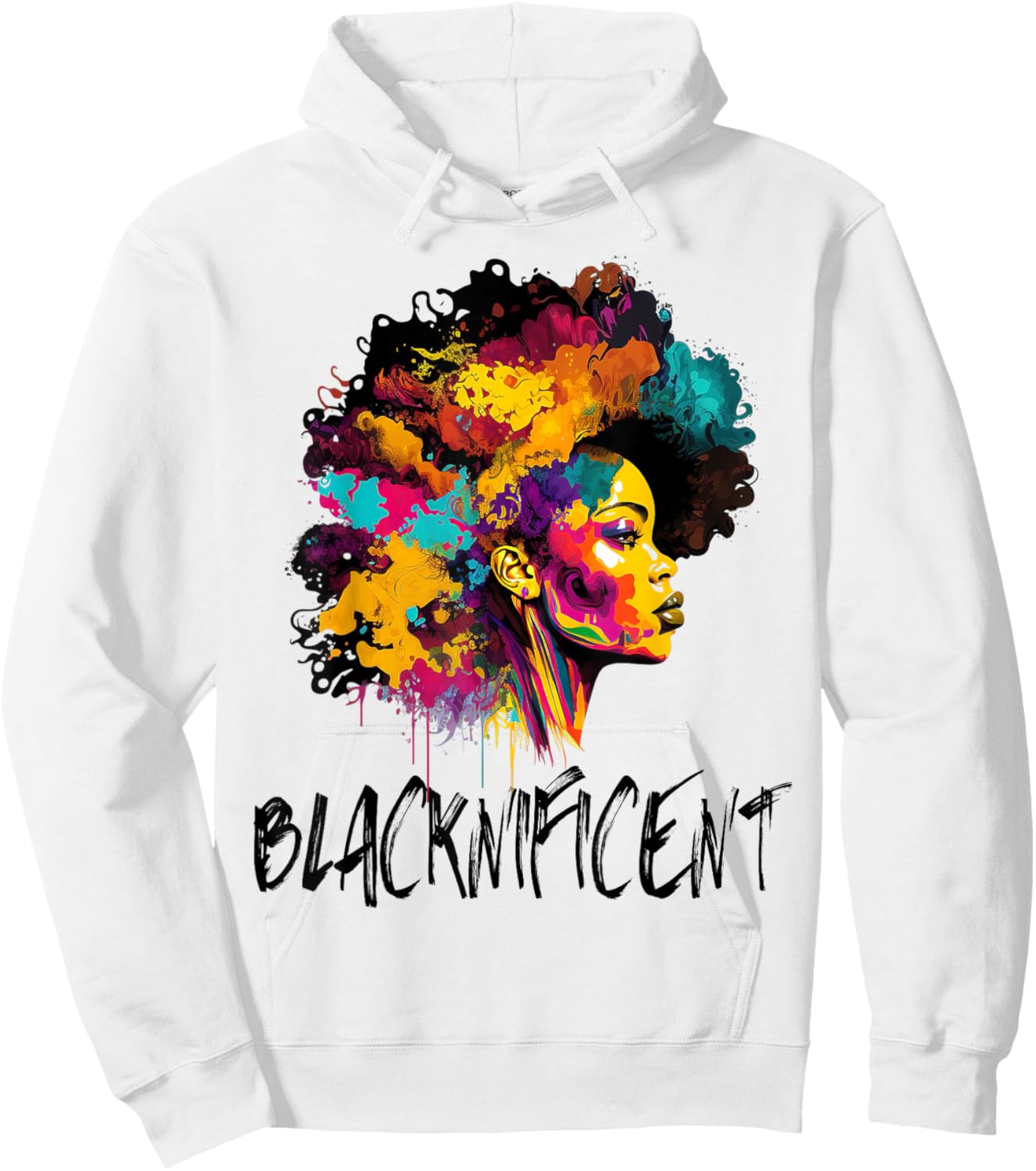 Blacknificent Afro Woman African American Melanin BLM Gift Hoodie - Hoodie | White