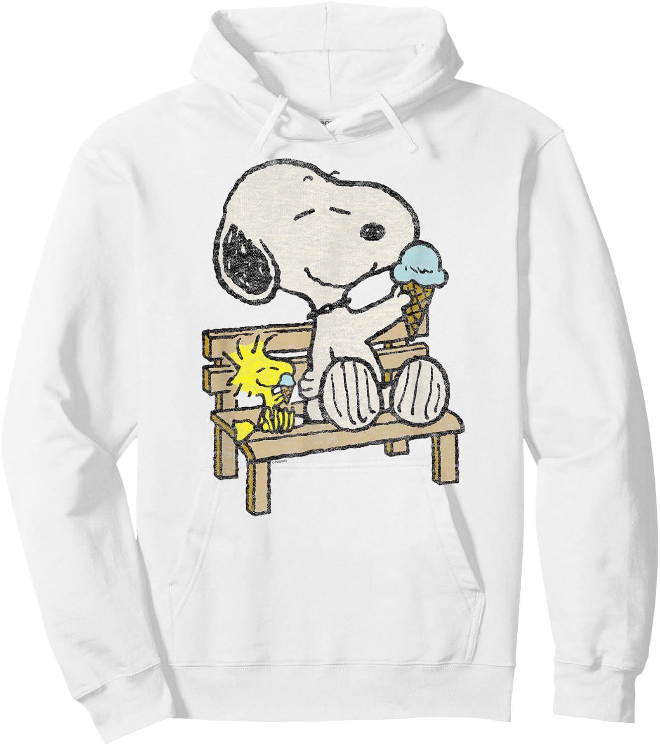 Peanuts - Snoopy Woodstock Bench Hoodie - Hoodie | White