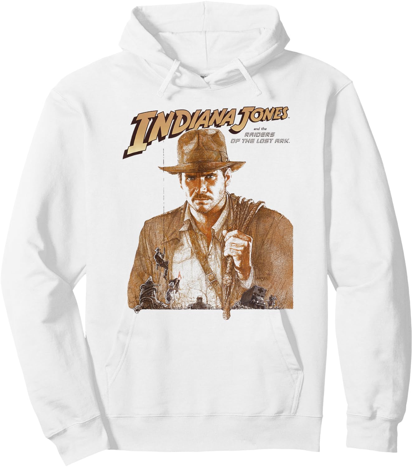 Indiana Jones Raiders of The Lost Ark Tonal Movie Poster Hoodie - Hoodie | White