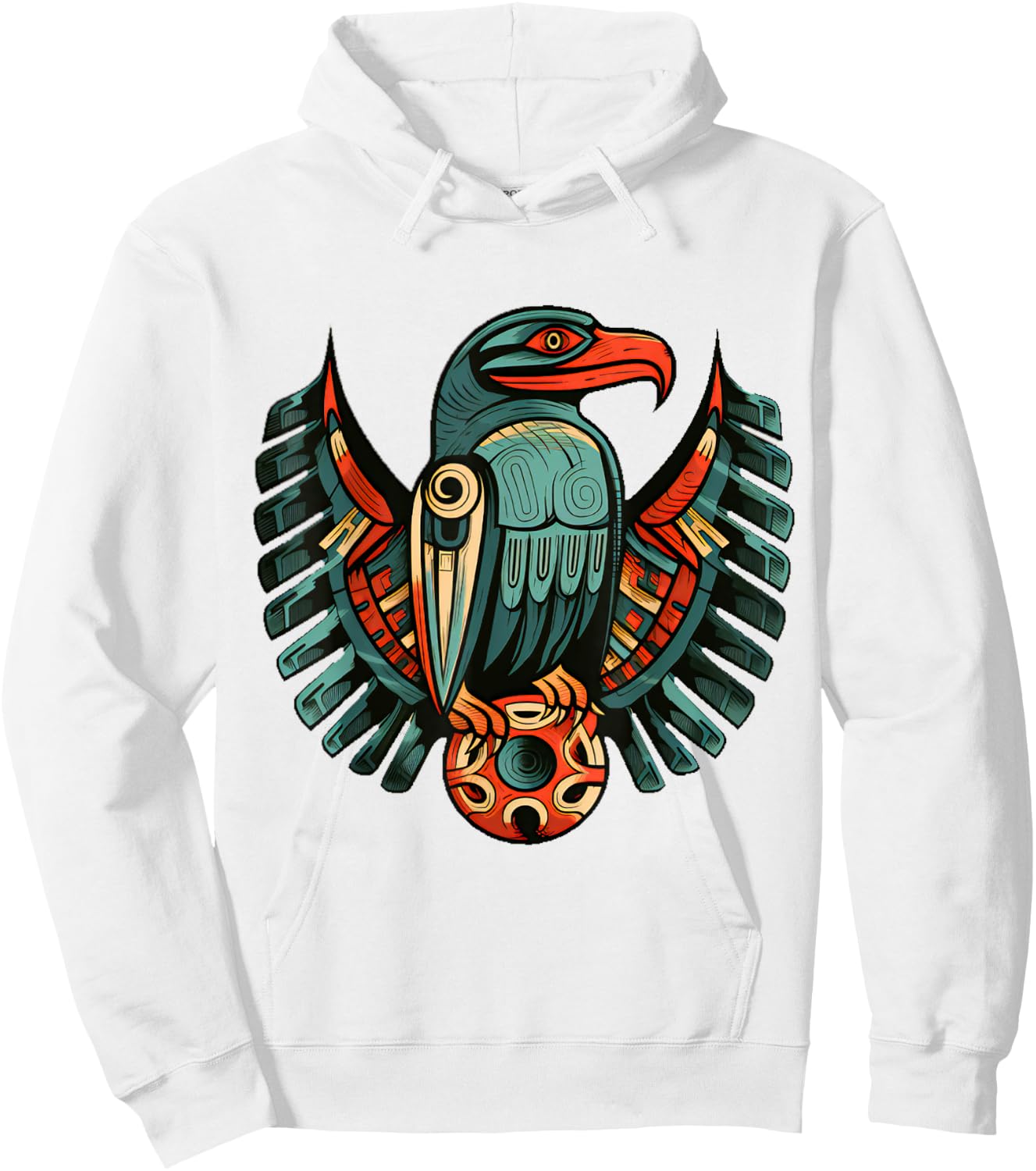 Pacific Northwest Native Art Raven Bird PNW Hoodie - Hoodie | White