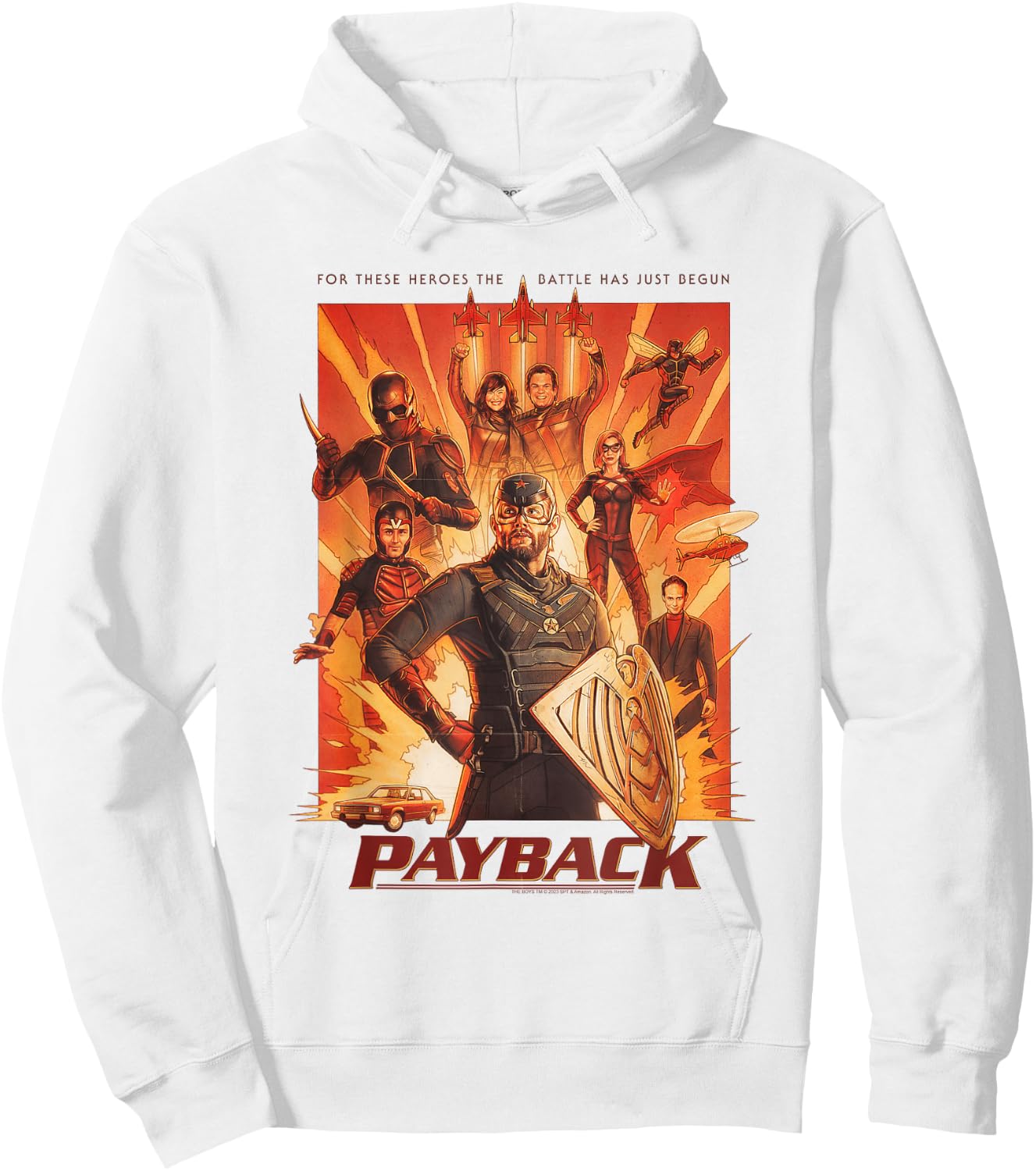 The Boys Soldier Boy Supe Payback Retro Collage Hoodie - Hoodie | White