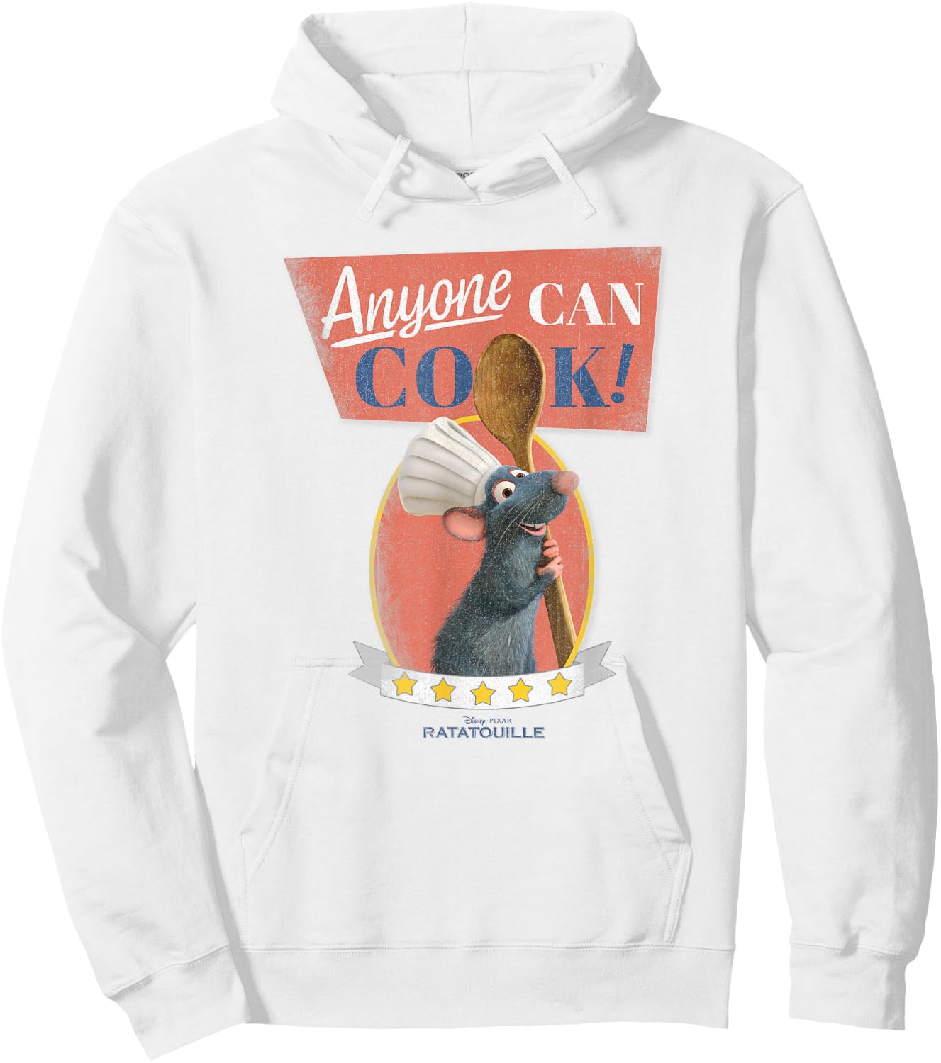 Disney Pixar Ratatouille Anyone Can Cook Five Stars Hoodie - Hoodie | White
