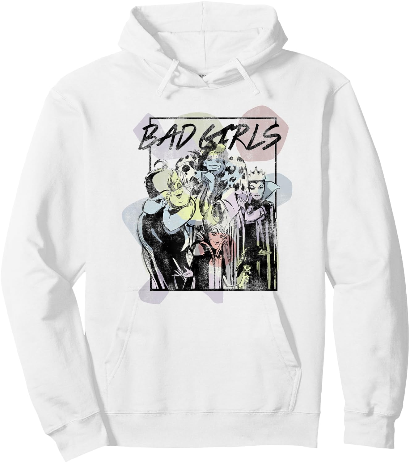 Disney Villains Bad Girls Sketch Poster Hoodie - Hoodie | White