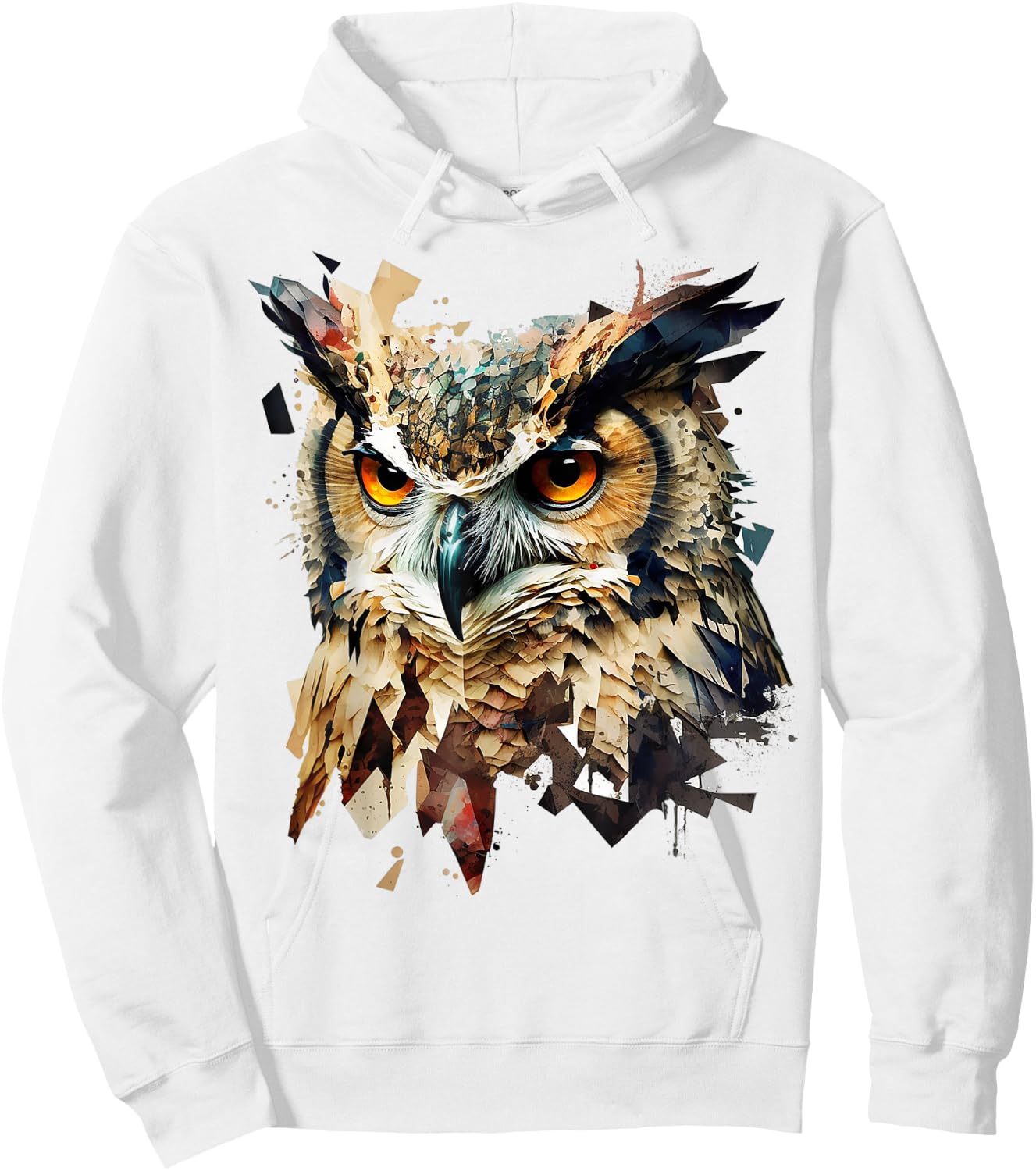 Art abstract owl bird animals Hoodie - Hoodie | White
