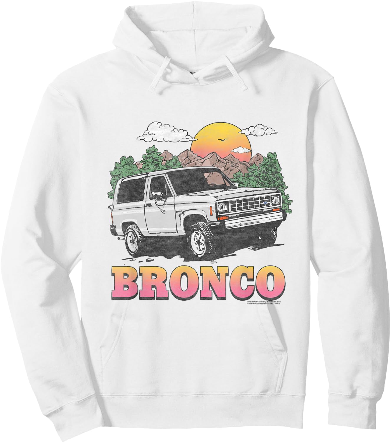 Ford Bronco in the Mountains Hoodie - Hoodie | White
