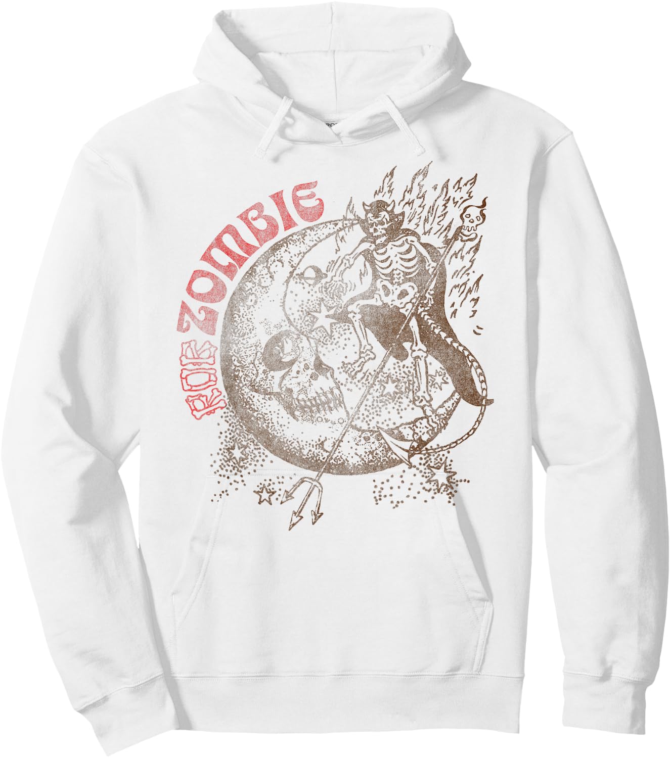 Rob Zombie – Moon And The Devil On White Hoodie - Hoodie | White