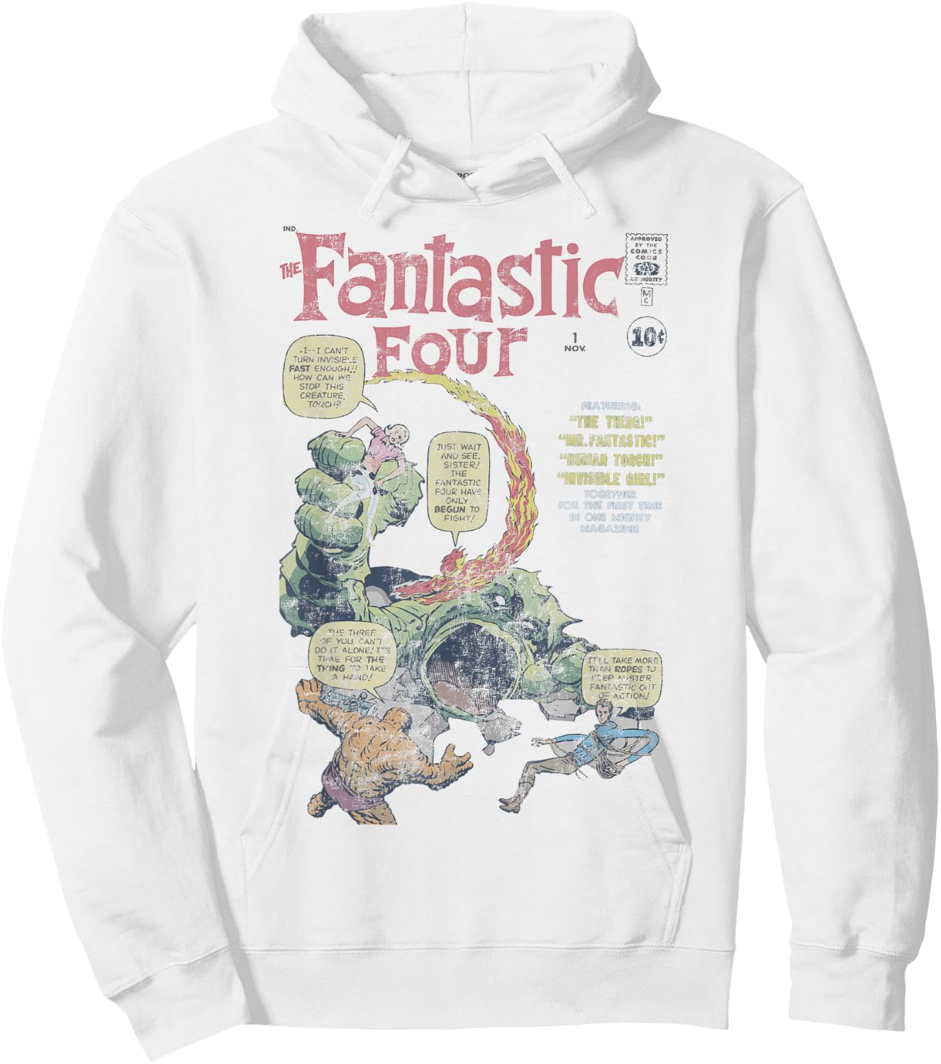 Marvel Fantastic Four First Appearance Vintage Comic Cover Hoodie - Hoodie | White