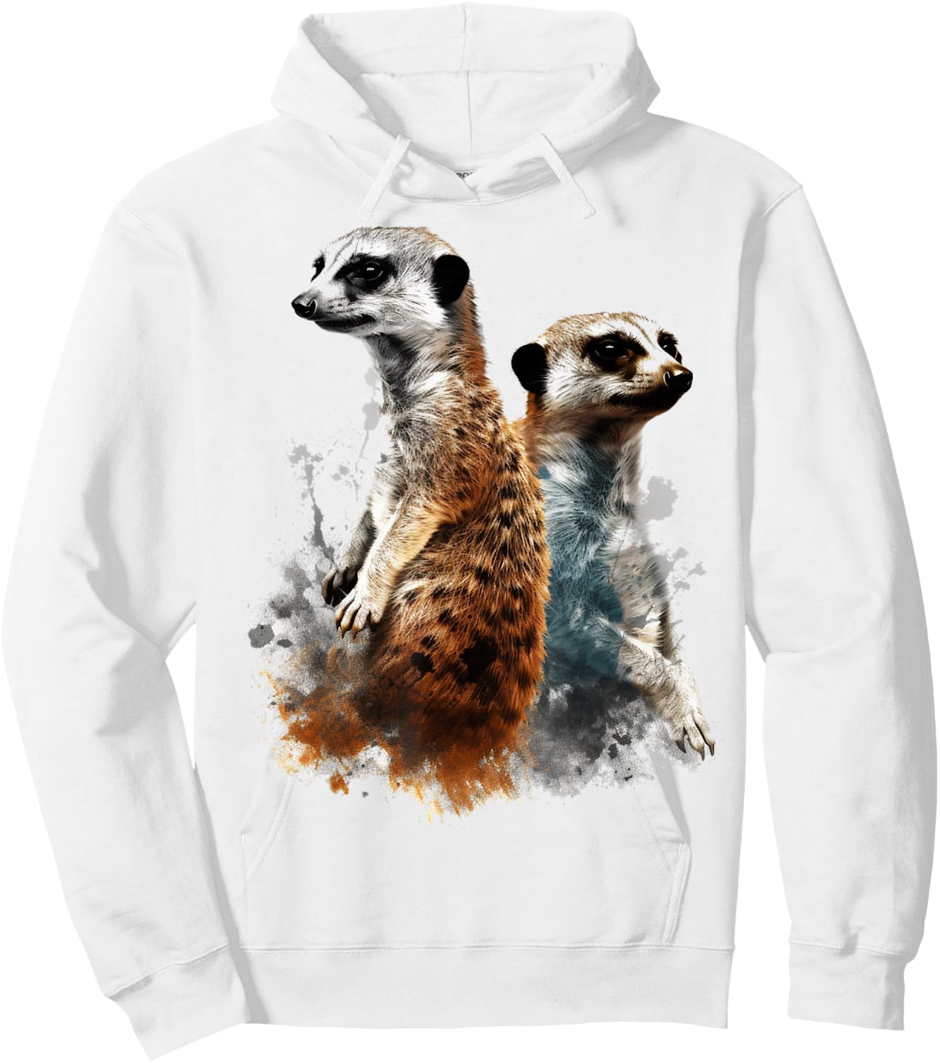 Meerkat Lover Artwork | Animal Motif Meerkat Hoodie - Hoodie | White