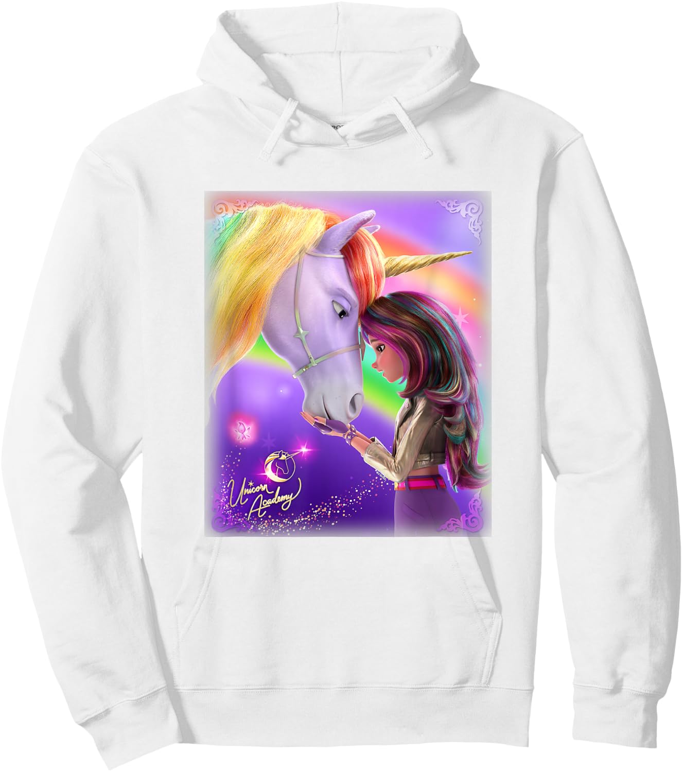 Unicorn Academy Connection Graphic Logo Hoodie - Hoodie | White