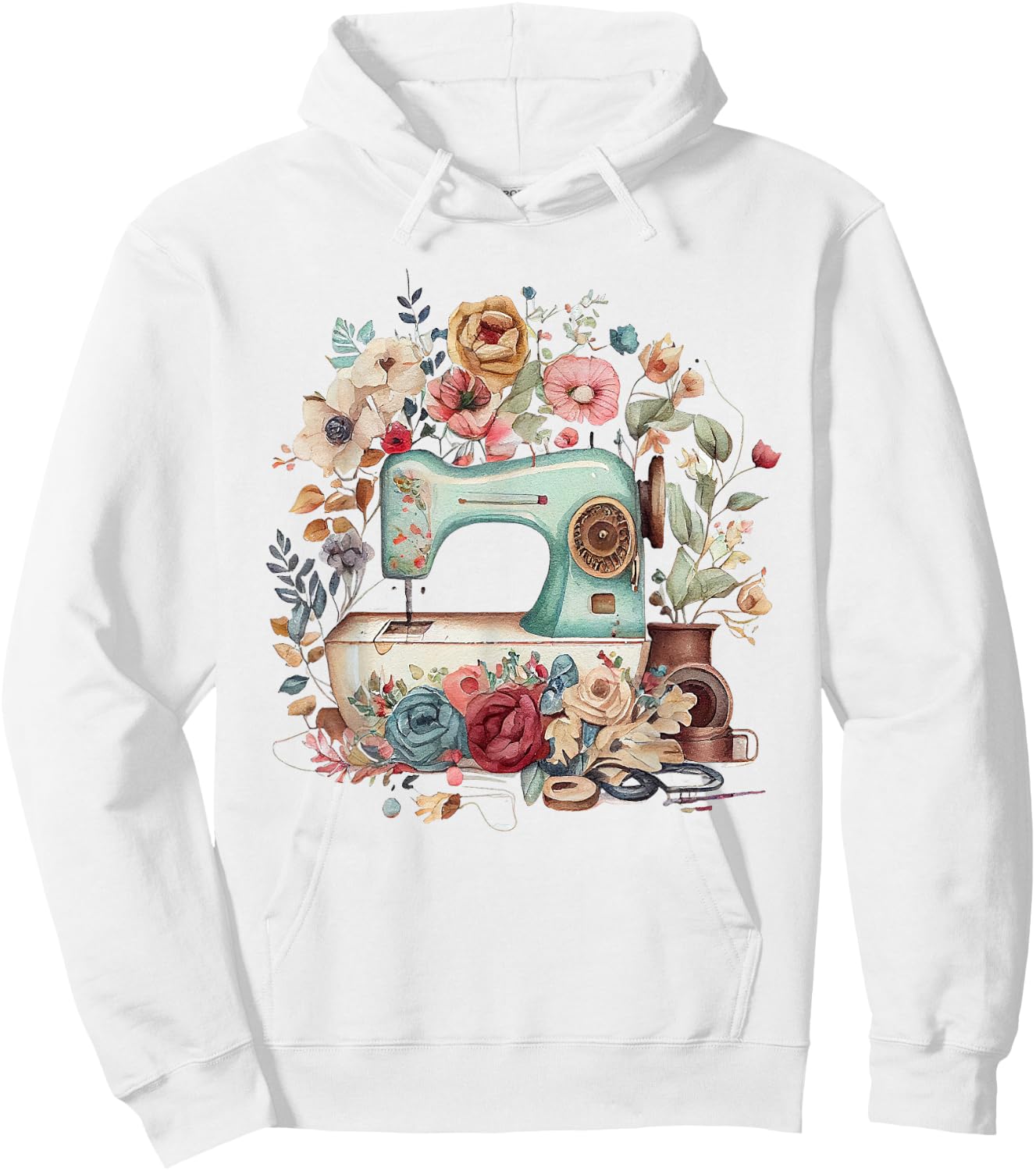 Vintage Quilting Yarn Graphic Seamstress Sewing Themed Hoodie - Hoodie | White