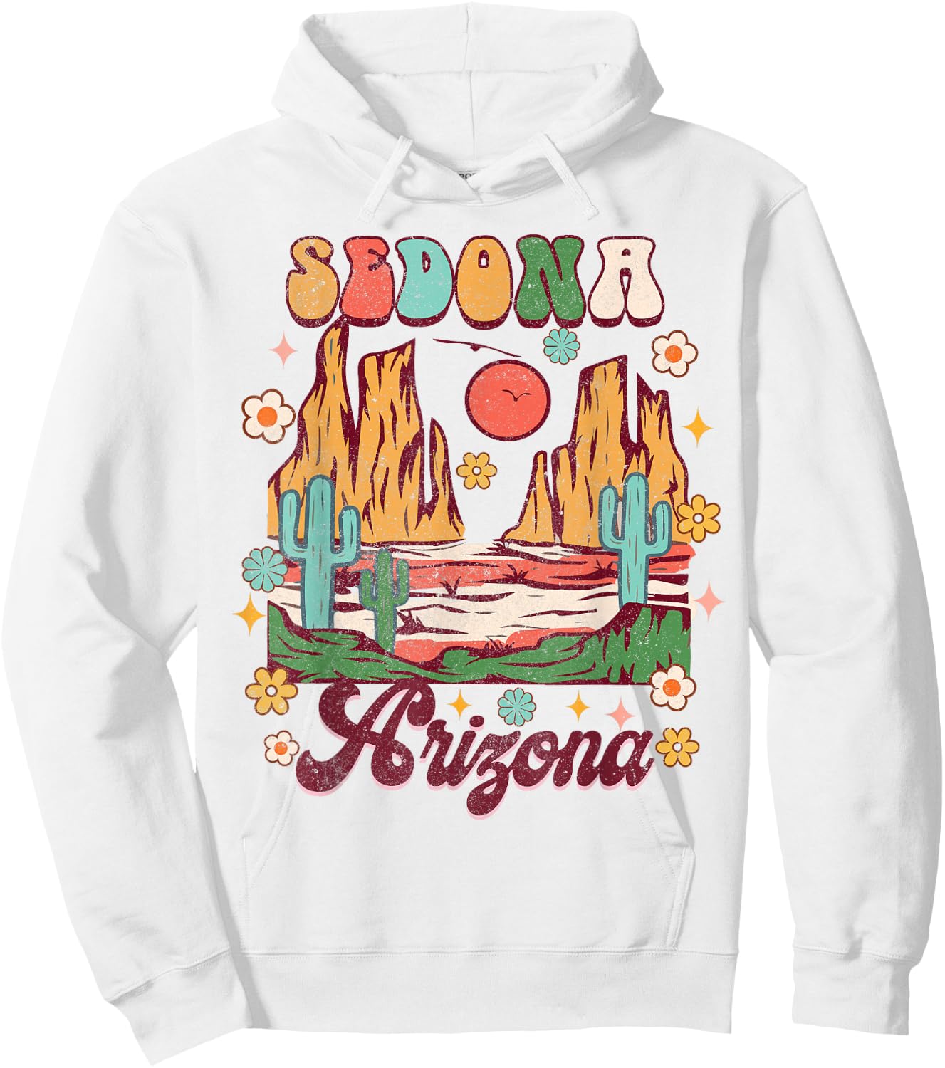 Sedona Arizona Exploring Nature Lover Bachelorette Groovy Hoodie - Hoodie | White