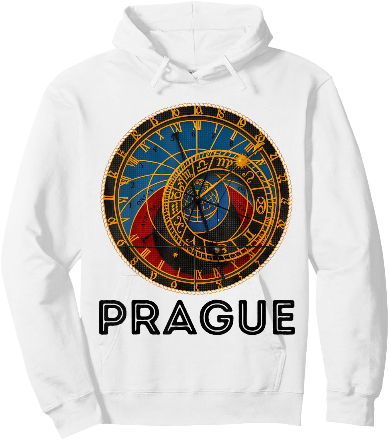 Prague Czech Republic Souvenir Astronomical Clock Prague Hoodie - Hoodie | White