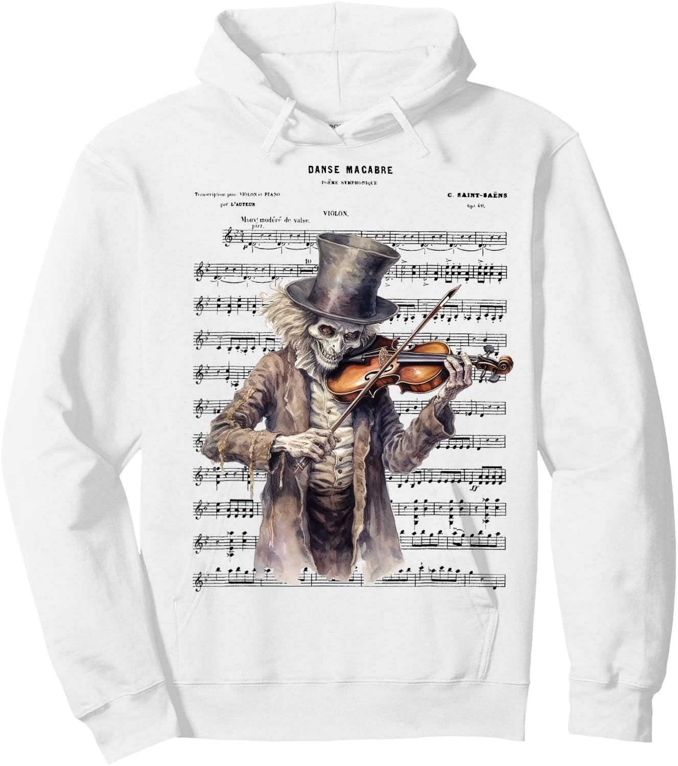 Danse Macabre Violin Halloween Hoodie - Hoodie | White