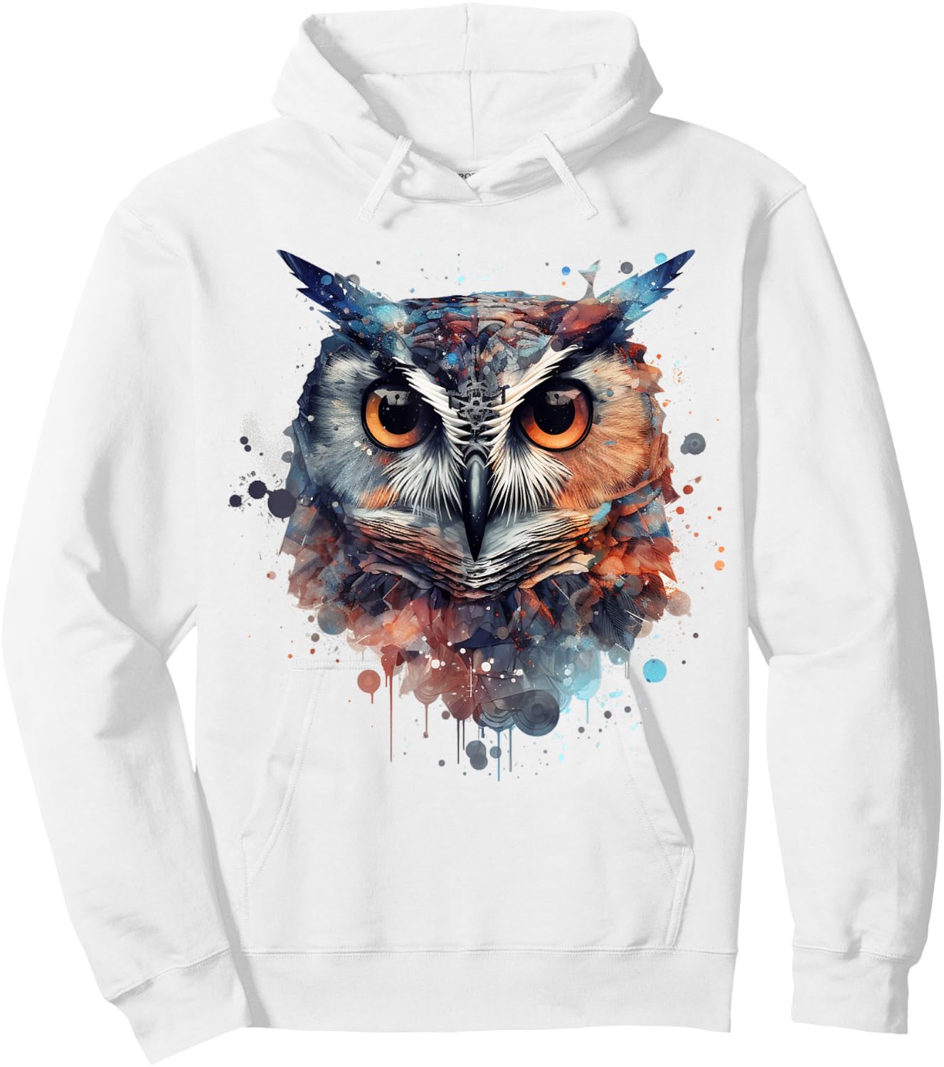 Owl animal lovers colourful artwork - animal bird art owl Hoodie - Hoodie | White