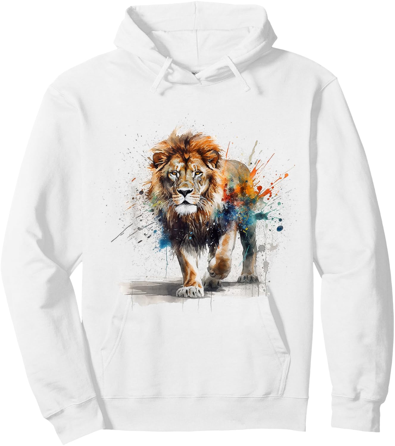 Lion Artwork - Colourful Art Zoo Animal Lion Hoodie - Hoodie | White