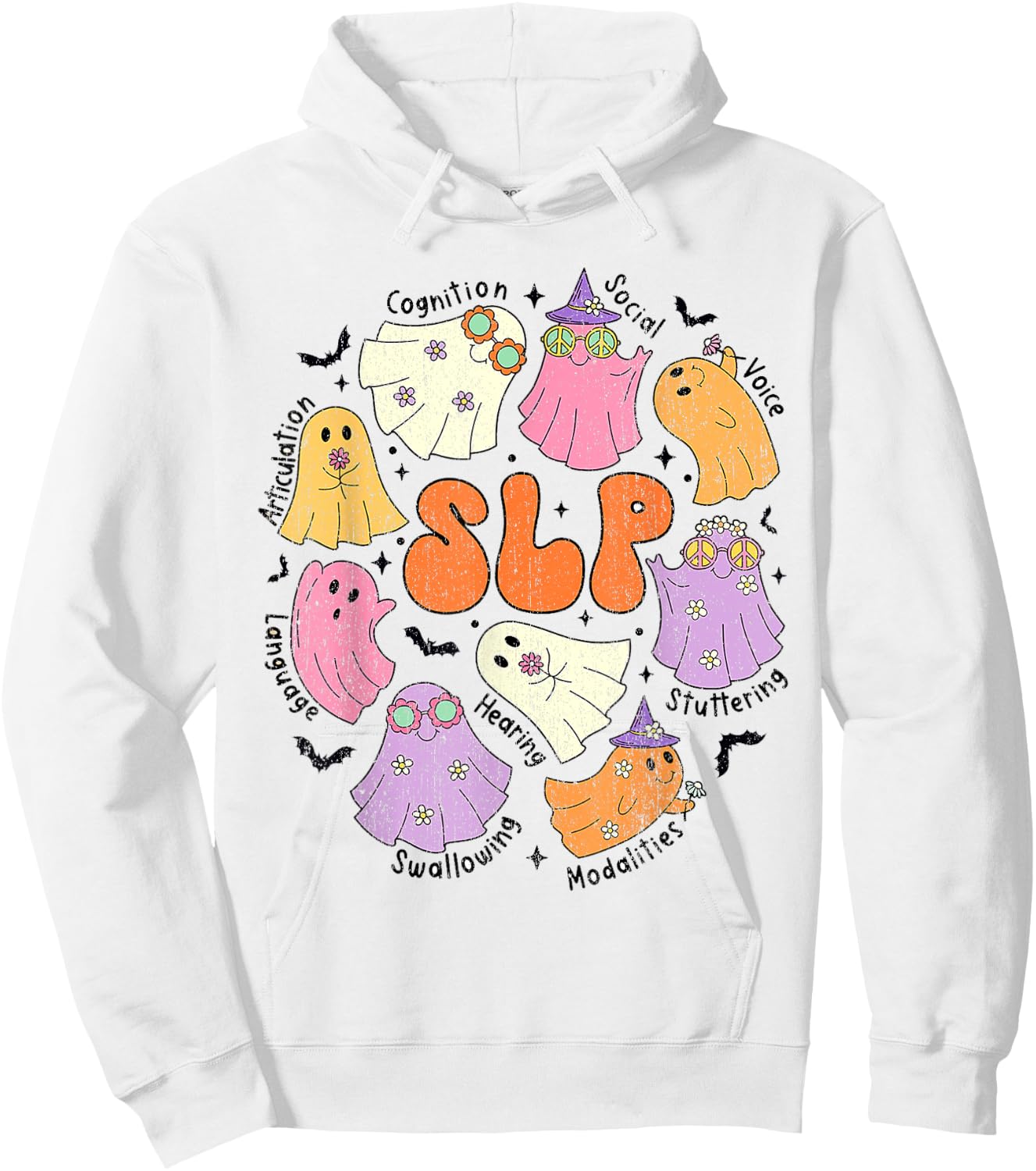 Speech Therapy SLP Ghost Speech Therapy Halloween Slp Hal Hoodie - Hoodie | White