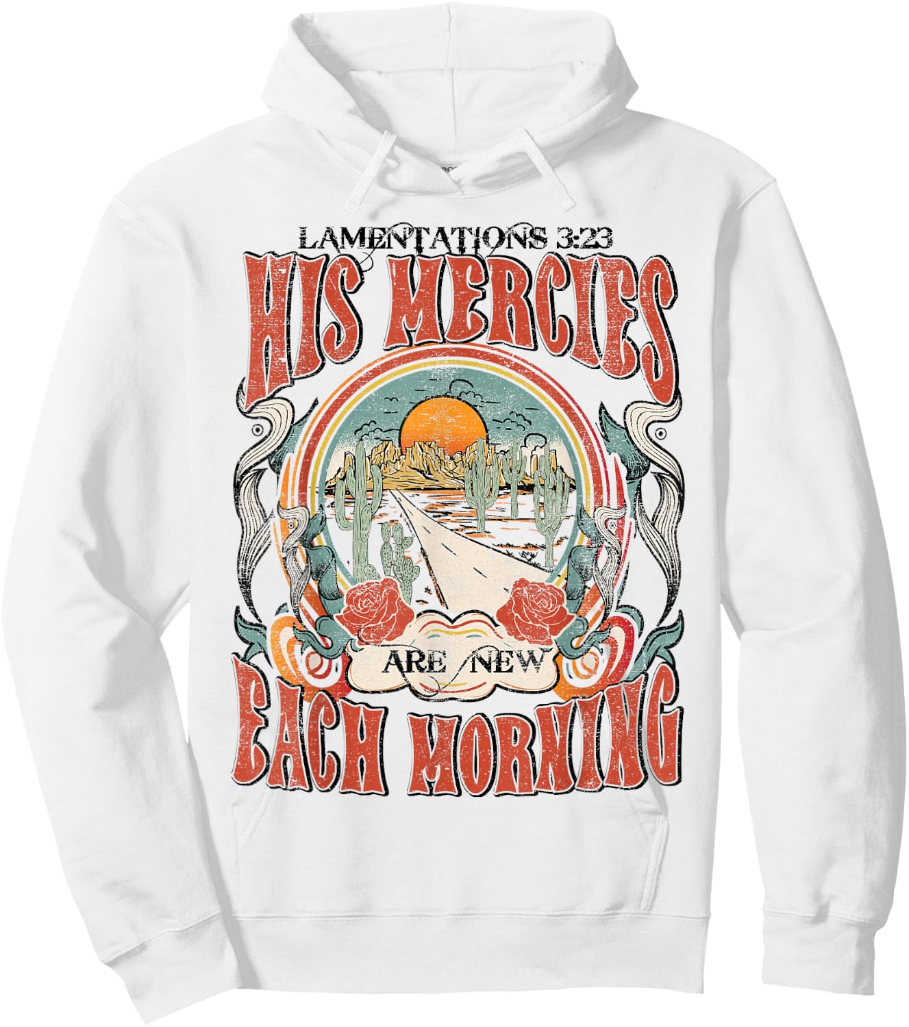 His Mercies Are New Each Morning, Lamentation 3:23 Christian Hoodie - Hoodie | White