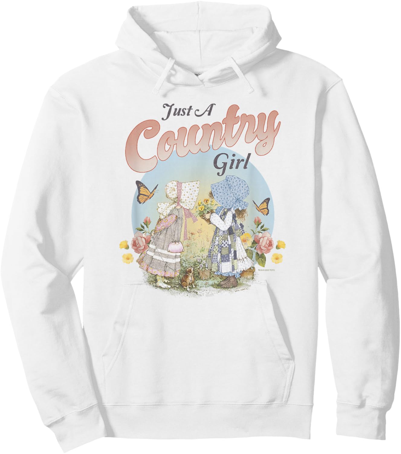 Holly Hobbie Just A County Girl Cute Spring Vintage Logo Hoodie - Hoodie | White
