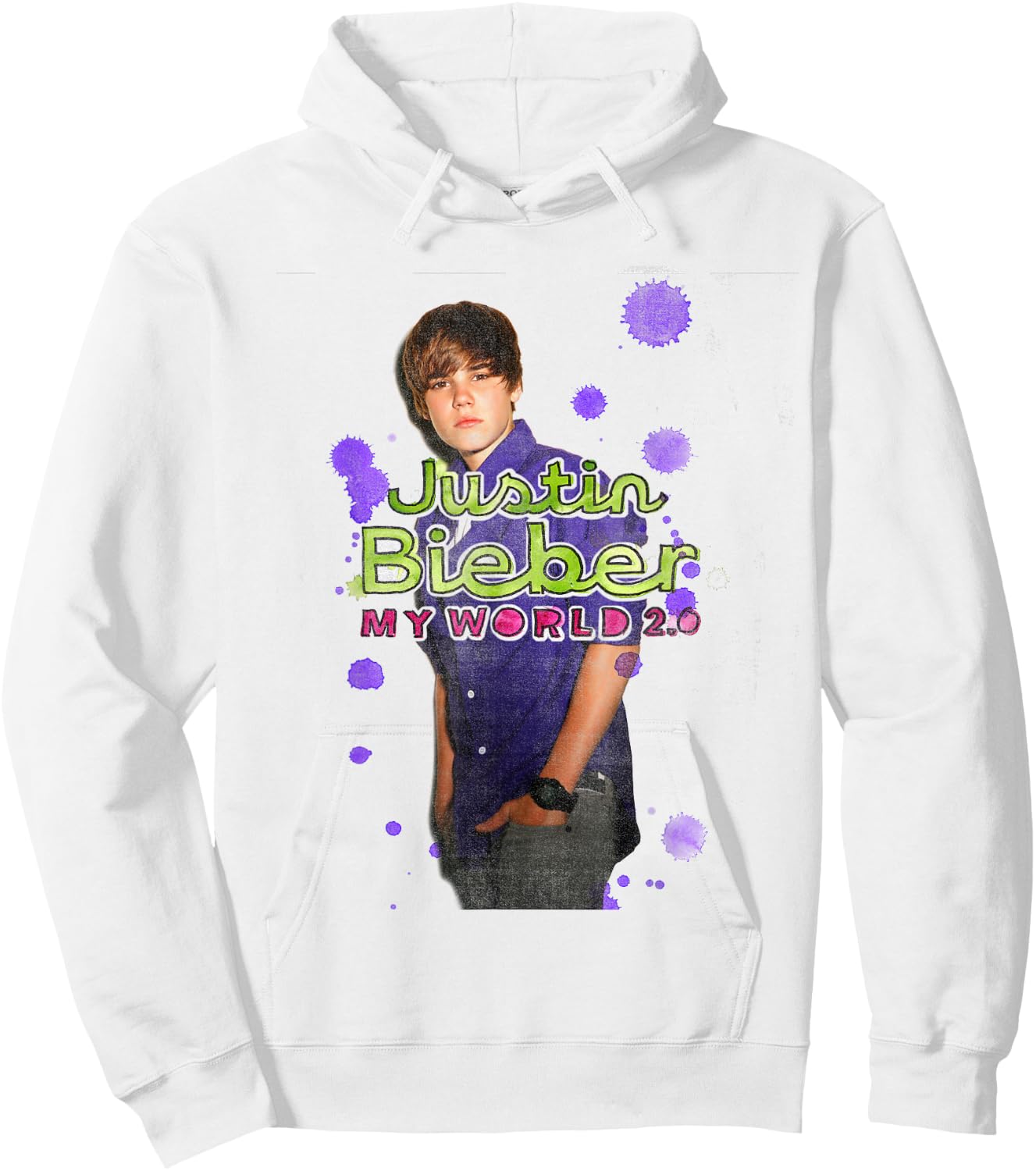 Official Justin Bieber My World 2.0 White Hoodie - Hoodie | White
