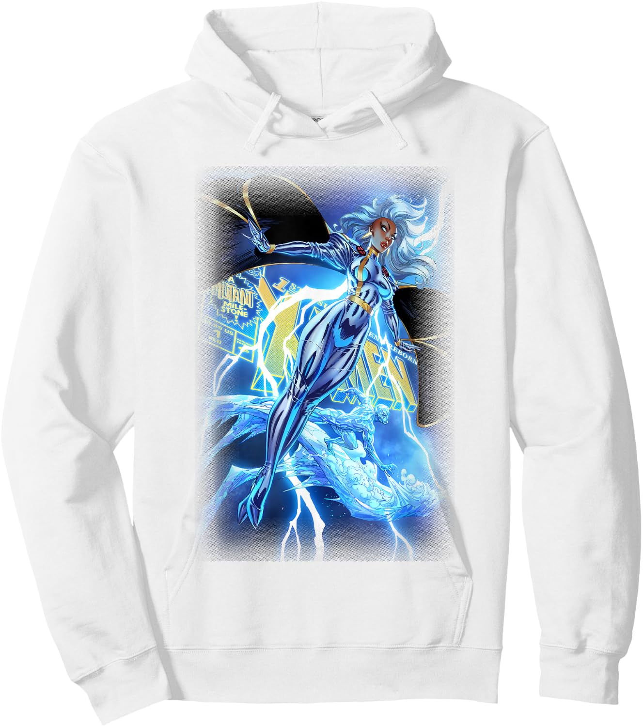 Marvel X-Men Storm & Iceman Epic Distressed Poster Hoodie - Hoodie | White