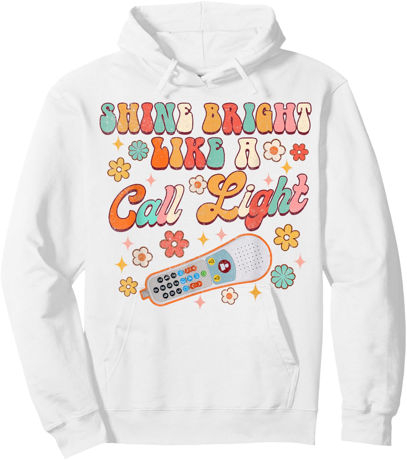 Shines Bright Like A Call Light Funny ER ICU Nurse Nursing Hoodie - Hoodie | White