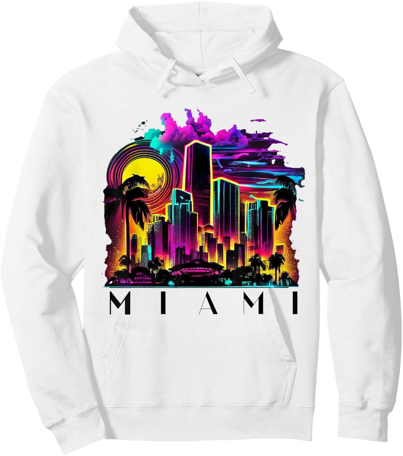 Miami Men Florida Vibrant Colorful Miami Souvenir Hoodie - Hoodie | White