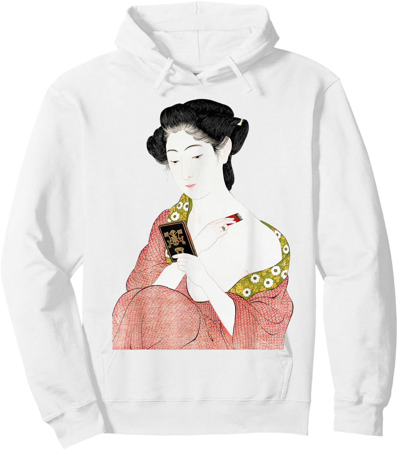 Japanese Woman Geisha Shin-hanga Ukiyo-e Japanese painting Hoodie - Hoodie | White