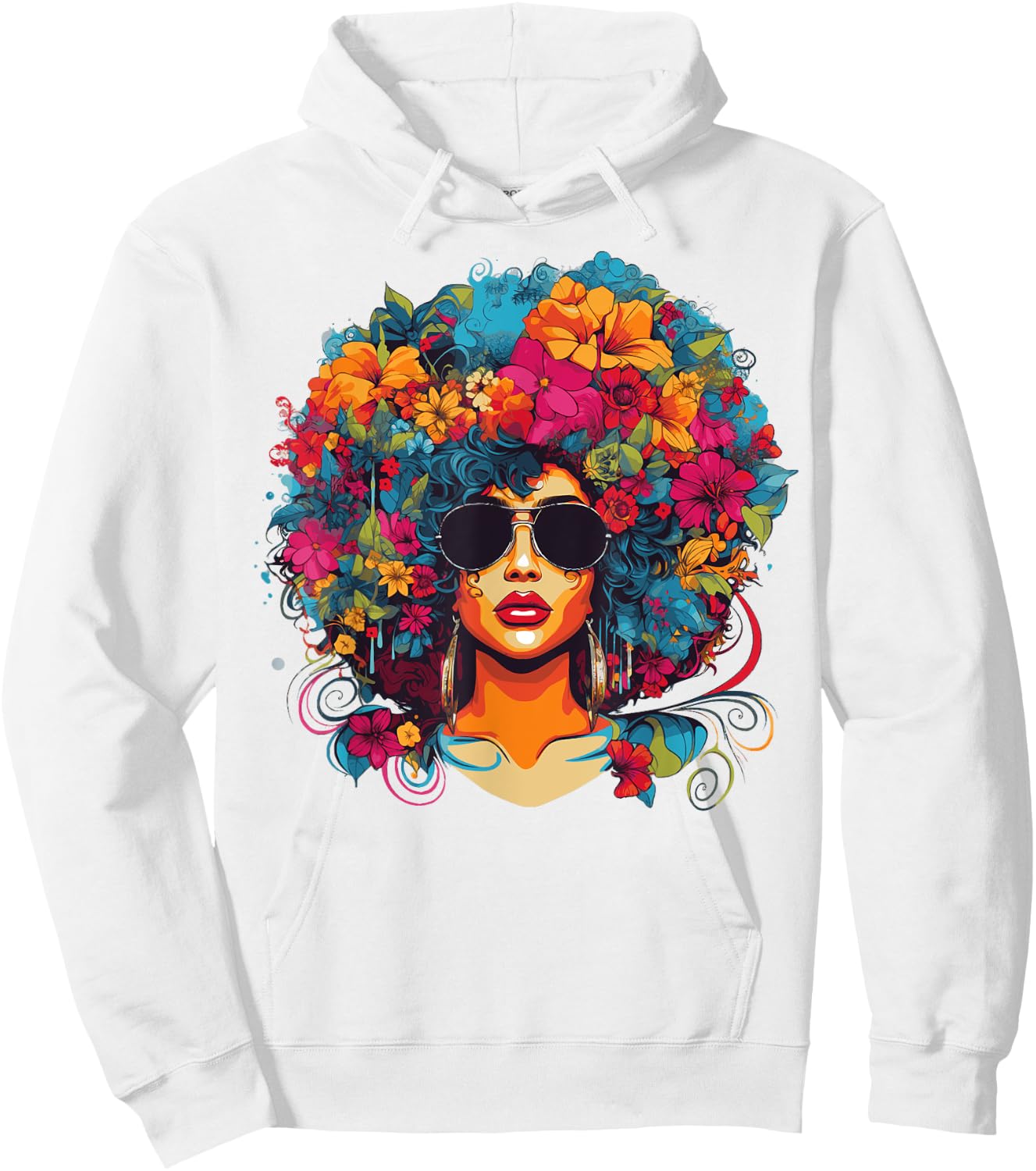 Afro Hair Natural Black History Pride Black Melanin Hoodie - Hoodie | White