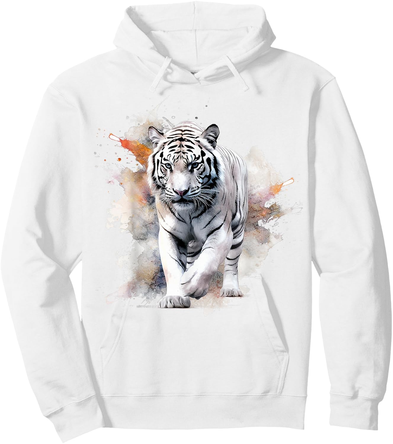White Tiger Lover Artwork | Animal Motif Tiger Hoodie - Hoodie | White