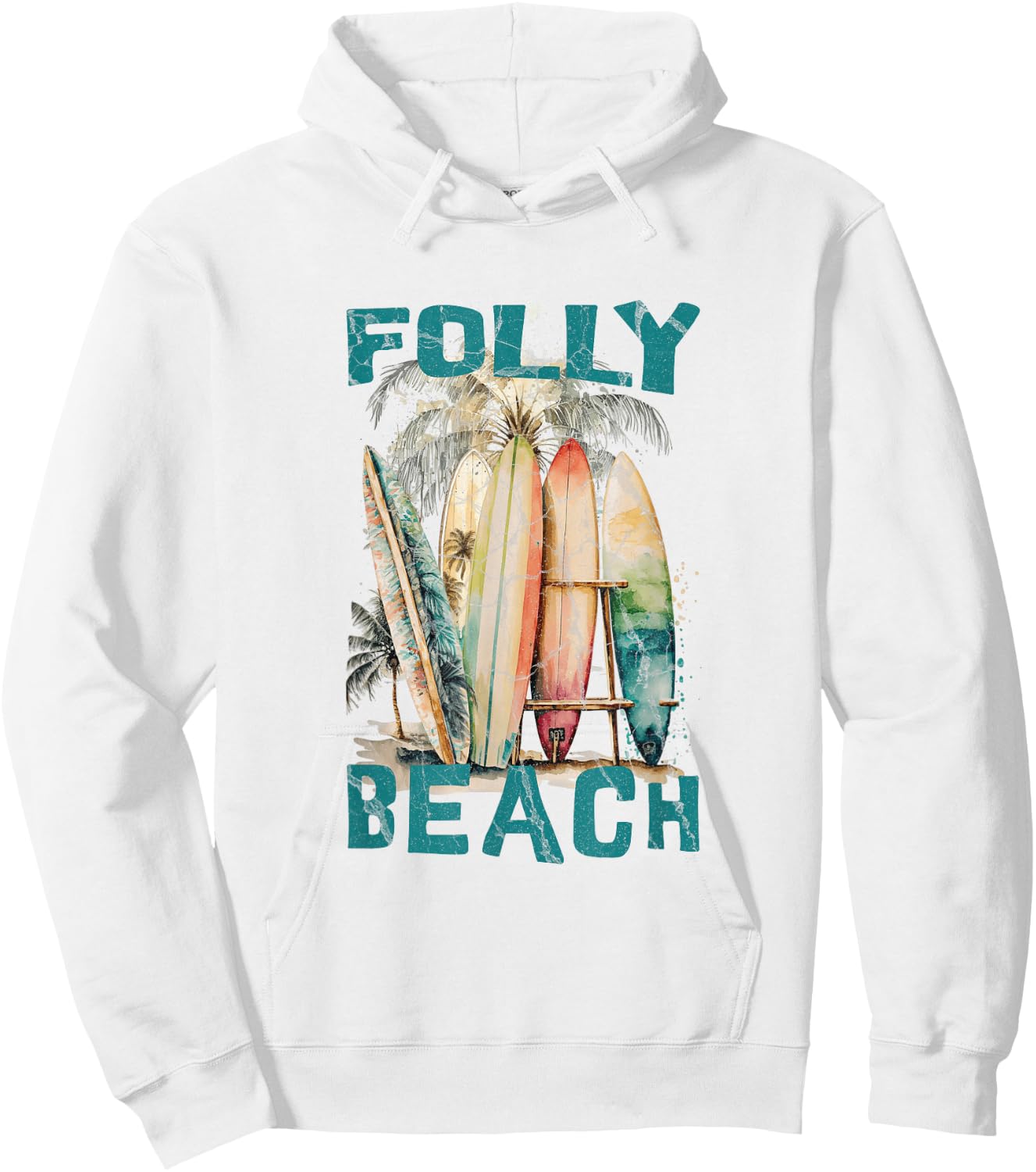 Folly Beach Men Women Girls Kids Hoodie - Hoodie | White