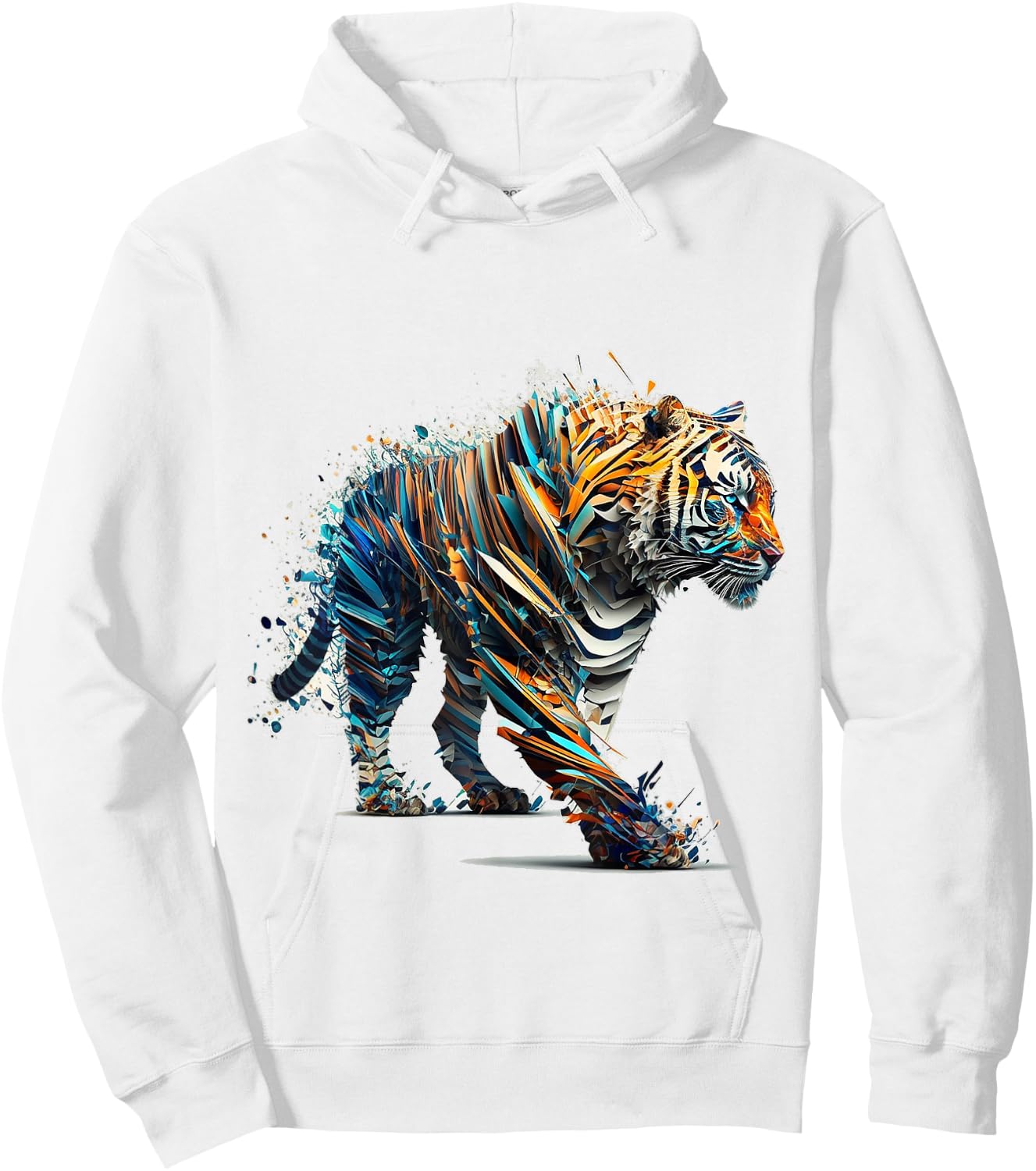 Tiger art colourful tiger motif animal tiger Hoodie - Hoodie | White