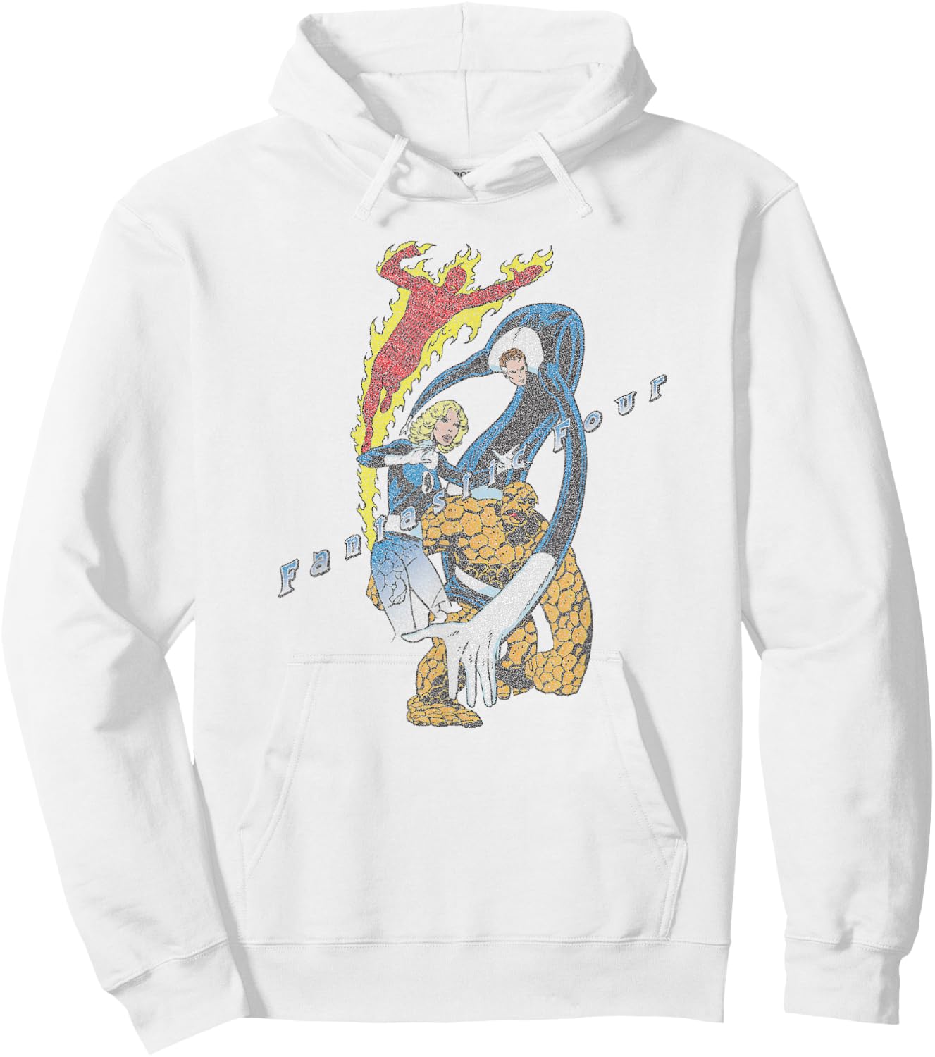 Marvel Fantastic Four Group Shot Comic Retro Vintage Logo Hoodie - Hoodie | White