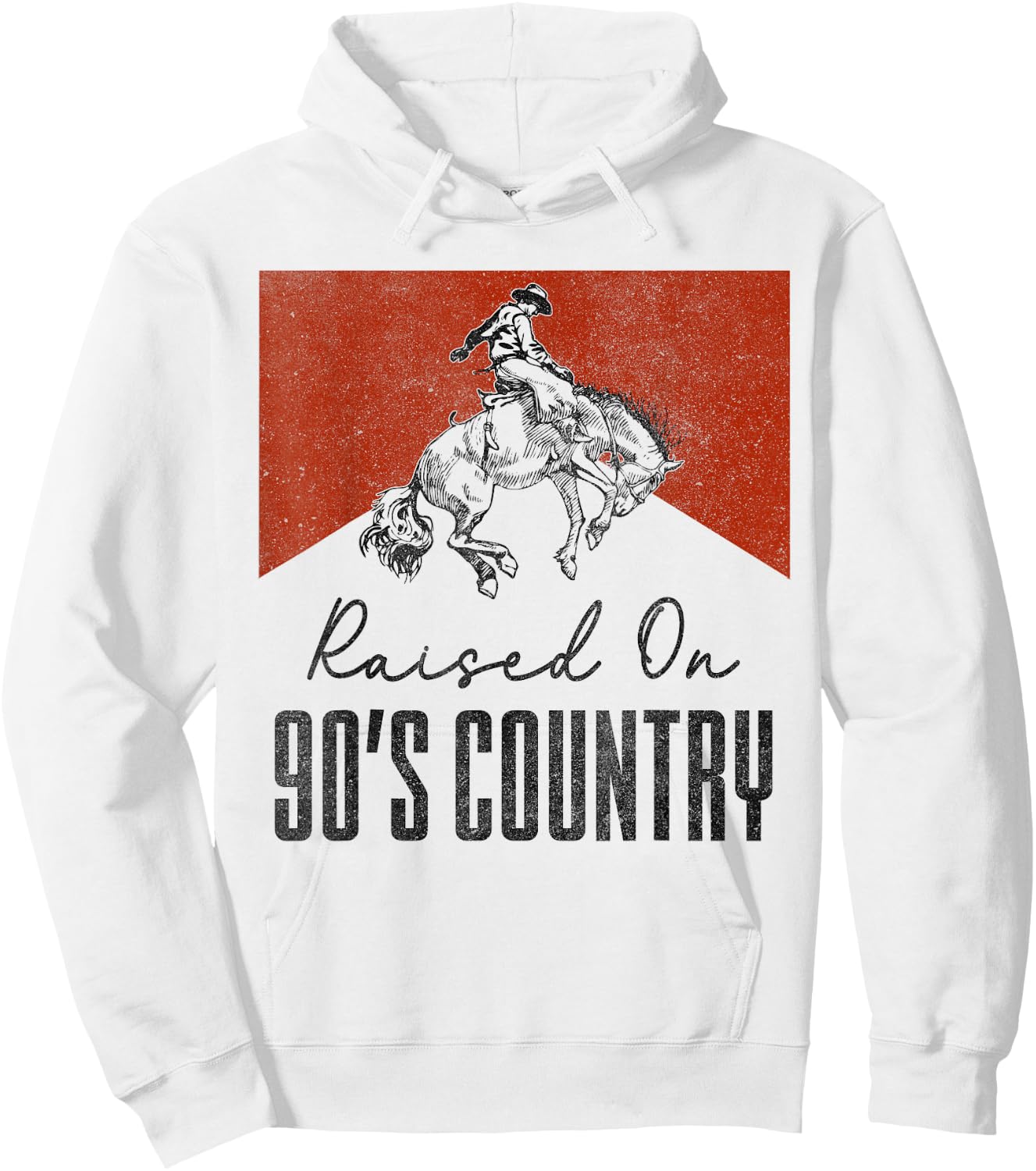 Raised On 90's Country Music Vintage Western Cowgirls Hoodie - Hoodie | White