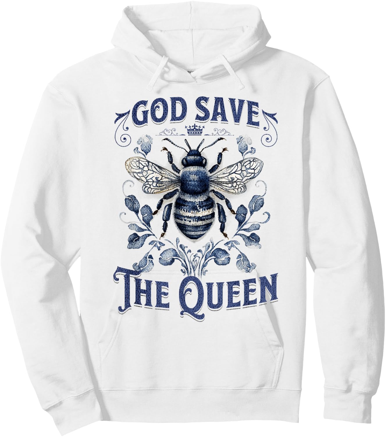 God Save the Queen Native Gardening Bee Graphic Hoodie - Hoodie | White