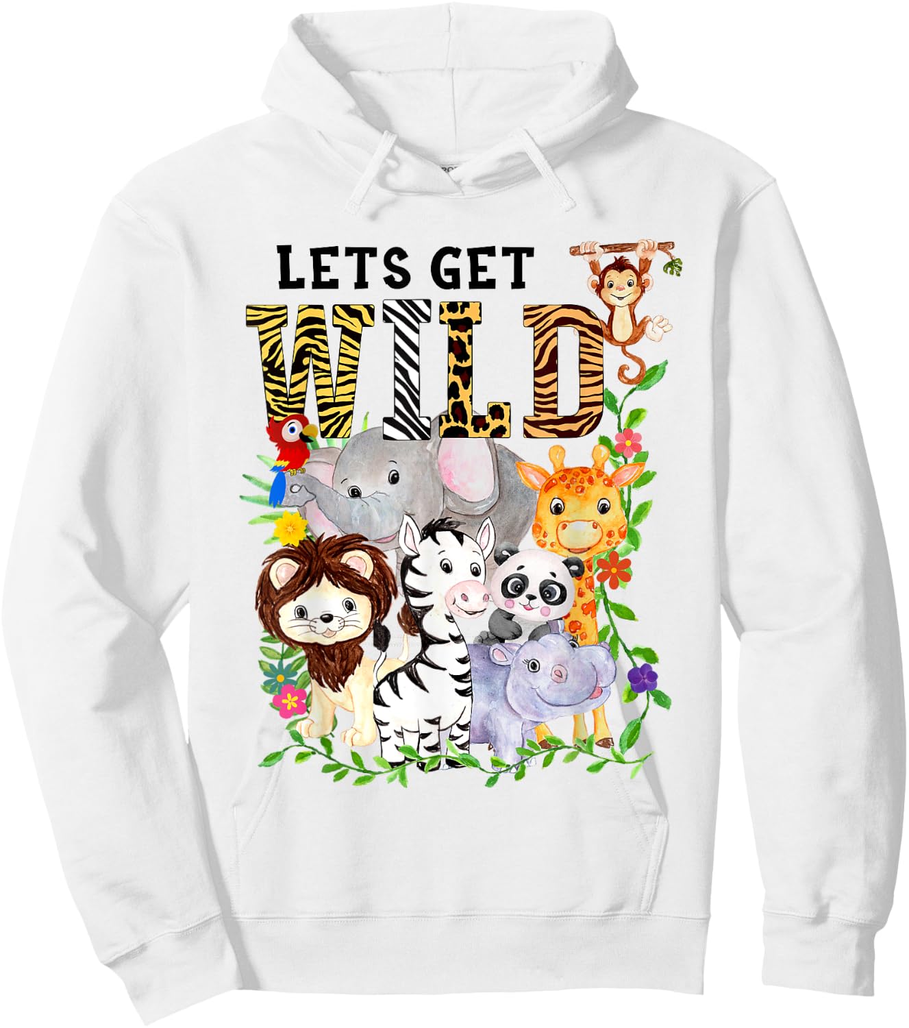Let's Get Wild Zoo Animals Safari Party A Day At The Zoo Hoodie - Hoodie | White