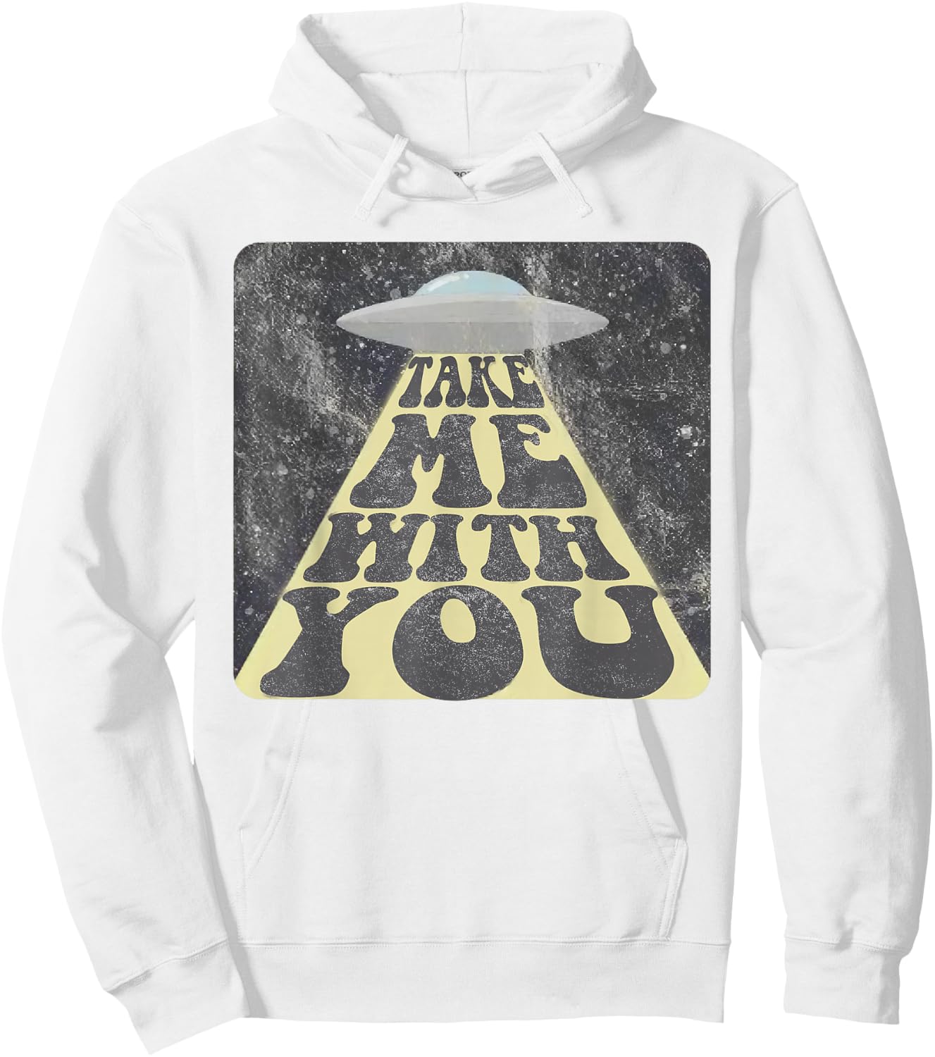 Take Me With You Funny UFO Alien Abduction Hoodie - Hoodie | White